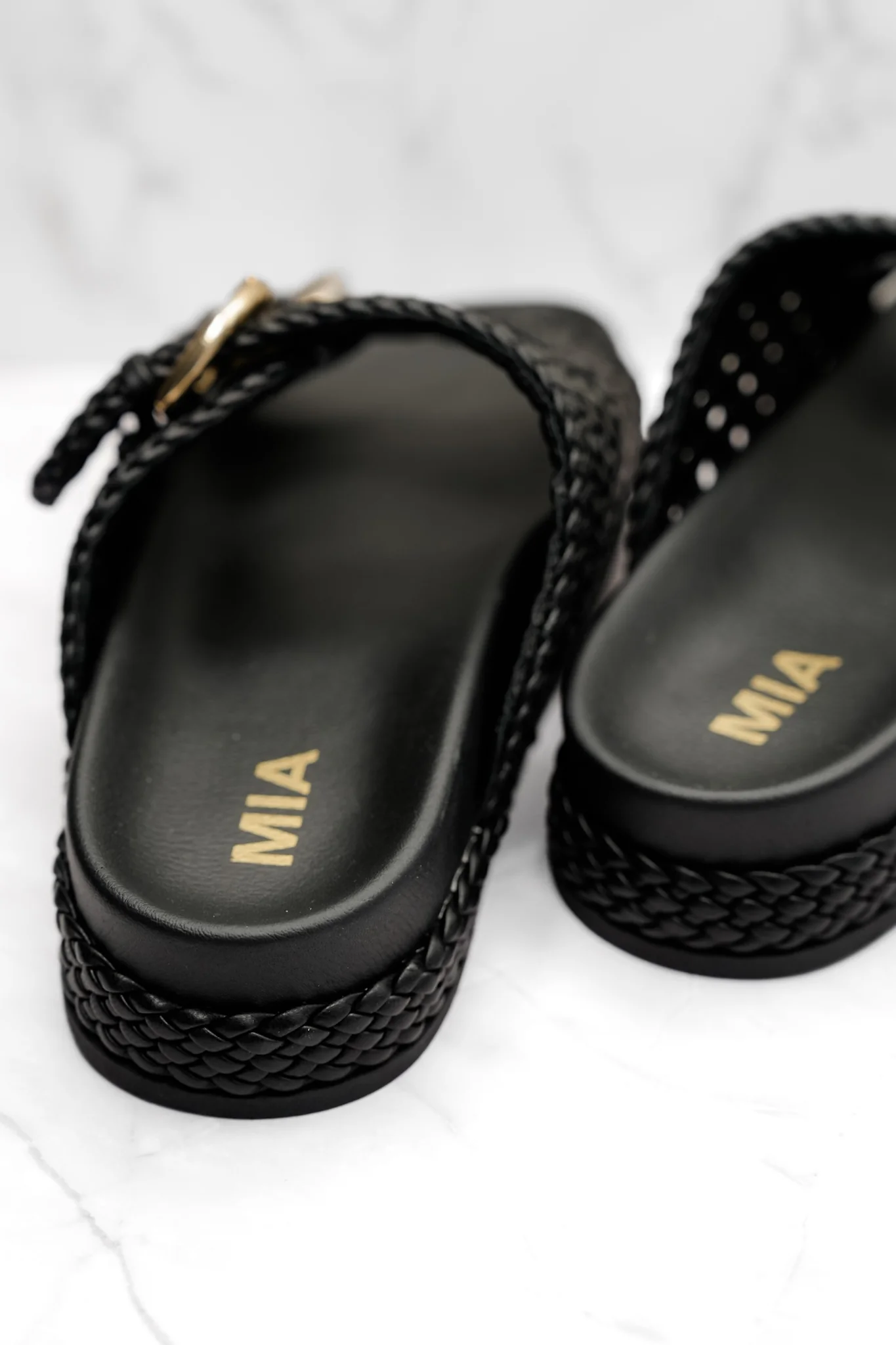 MIA Woven Vegan Leather Adjustable Straps Slide - Image 9