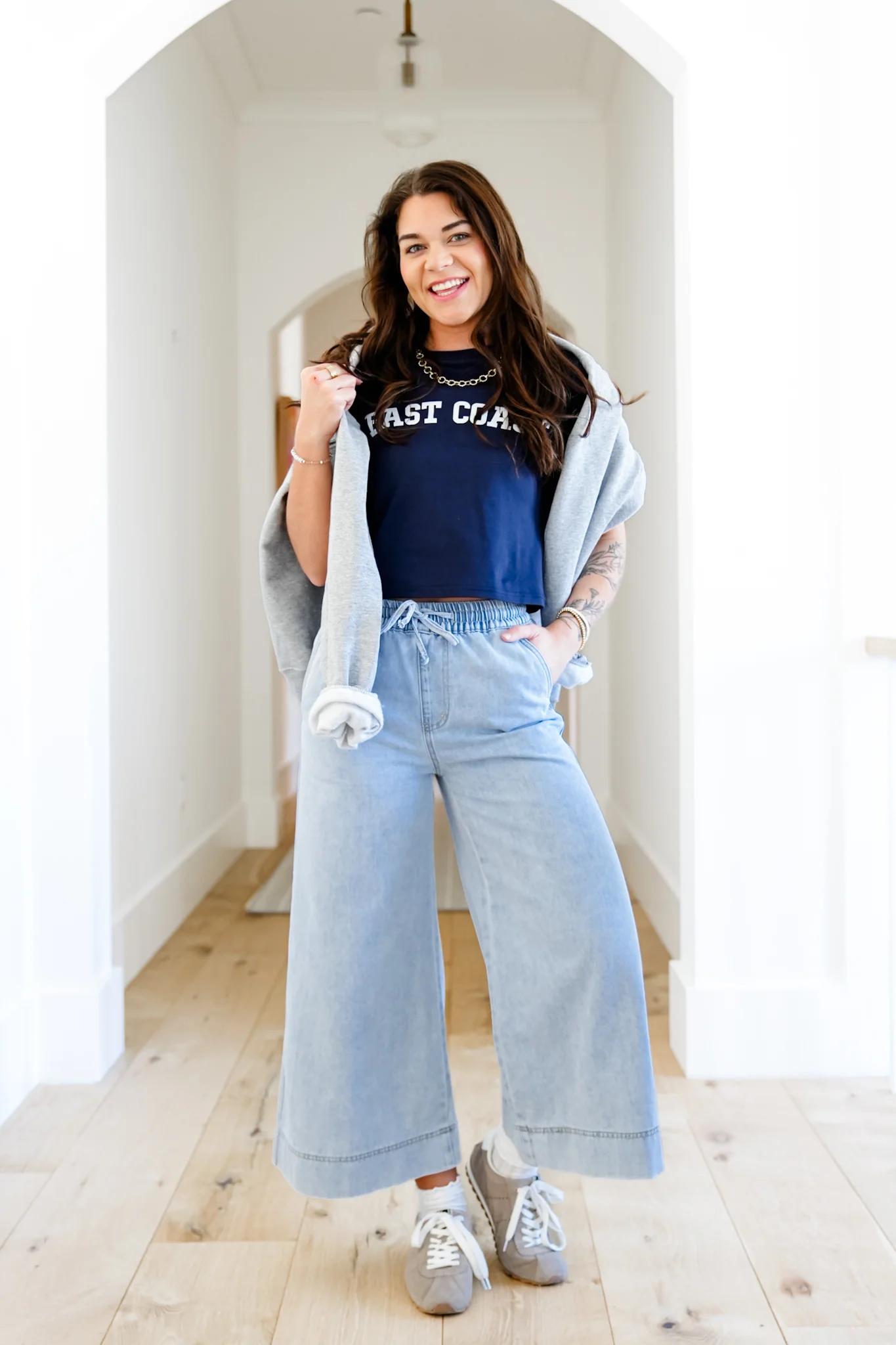 Mica Girl on the Go High Rise Light Wash Wide Leg Crop - Image 6
