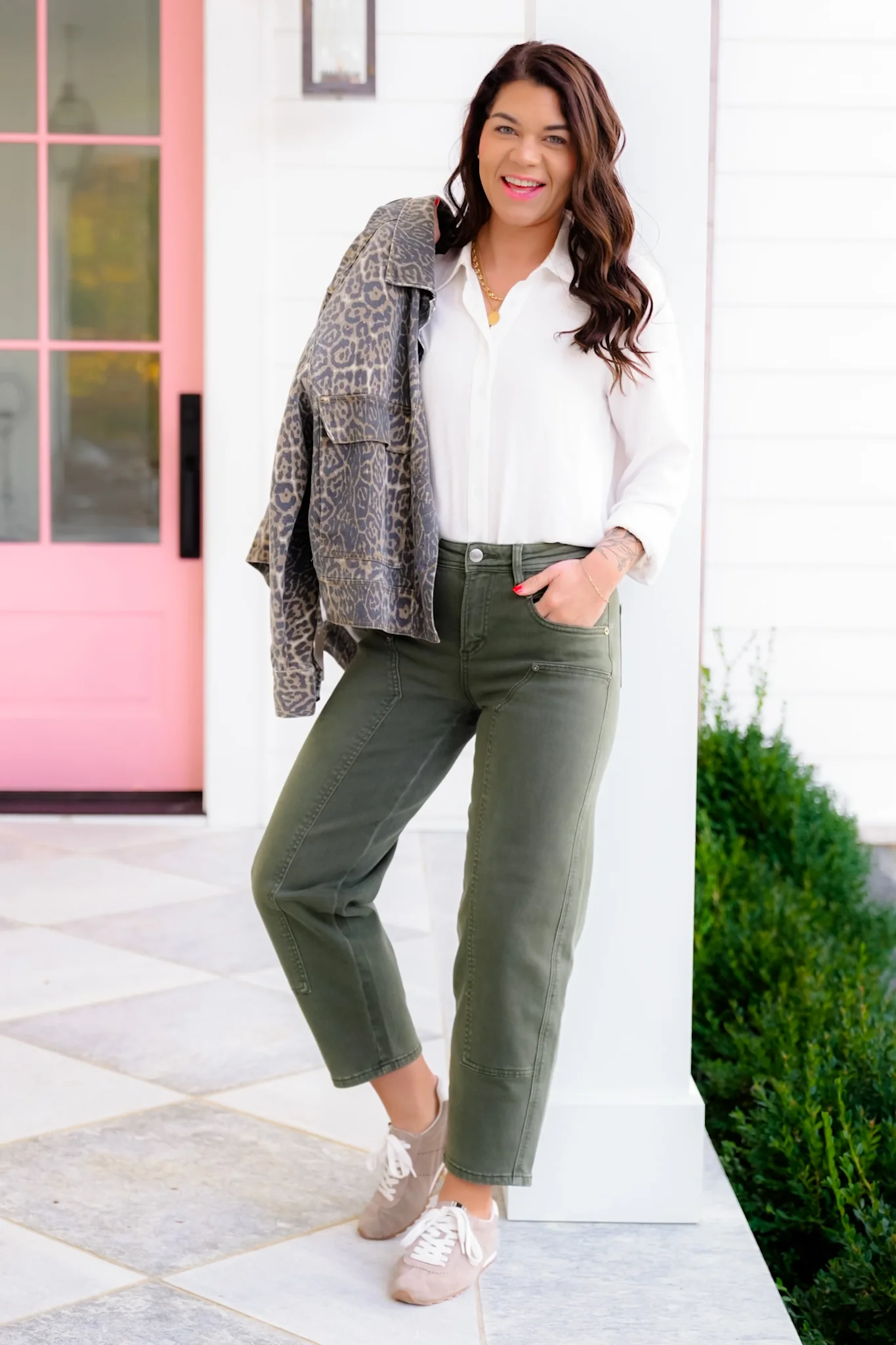 Mica High Rise Green Ankle Straight Leg Barrel Jeans - Image 3