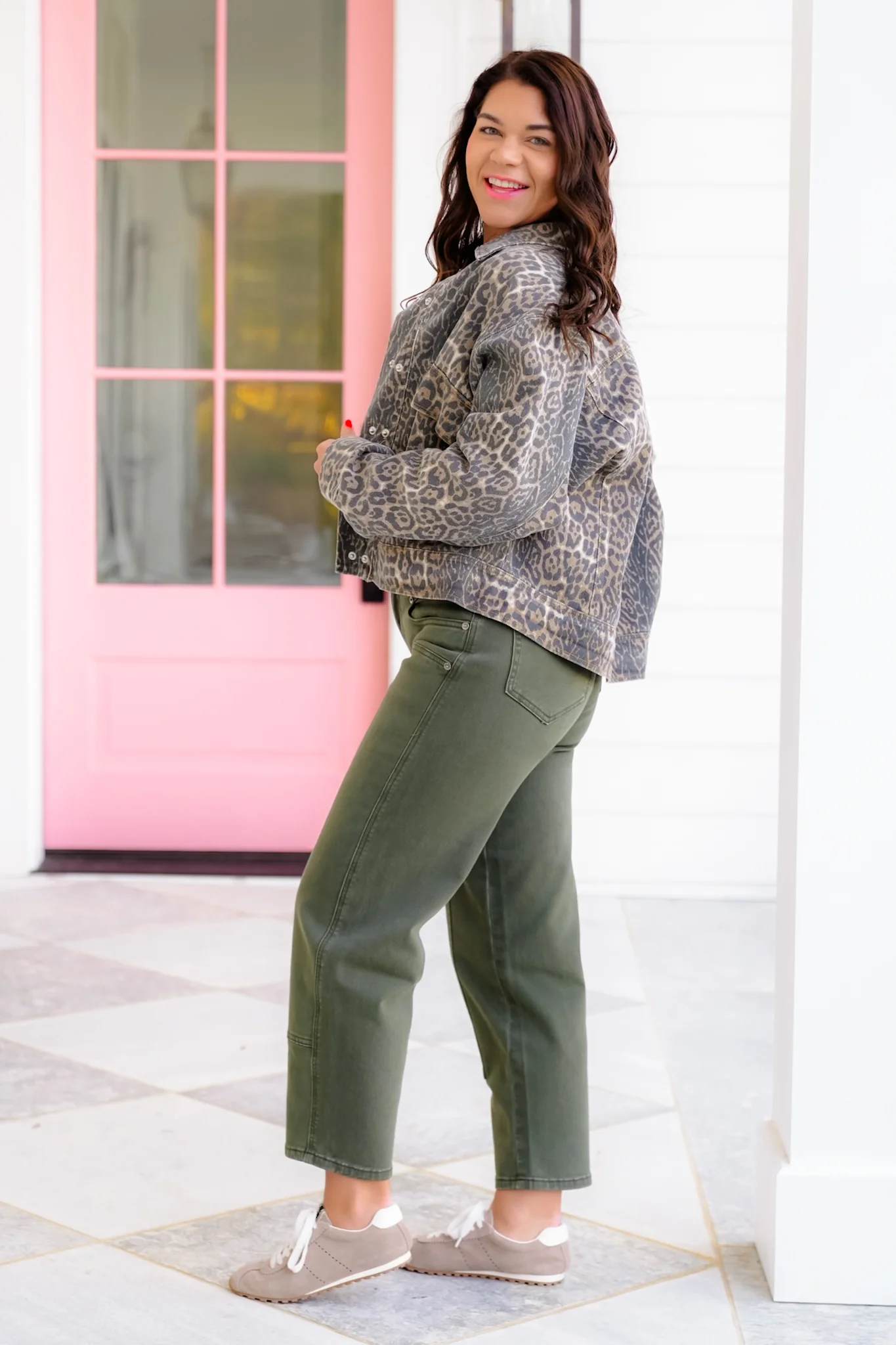 Mica High Rise Green Ankle Straight Leg Barrel Jeans - Image 4