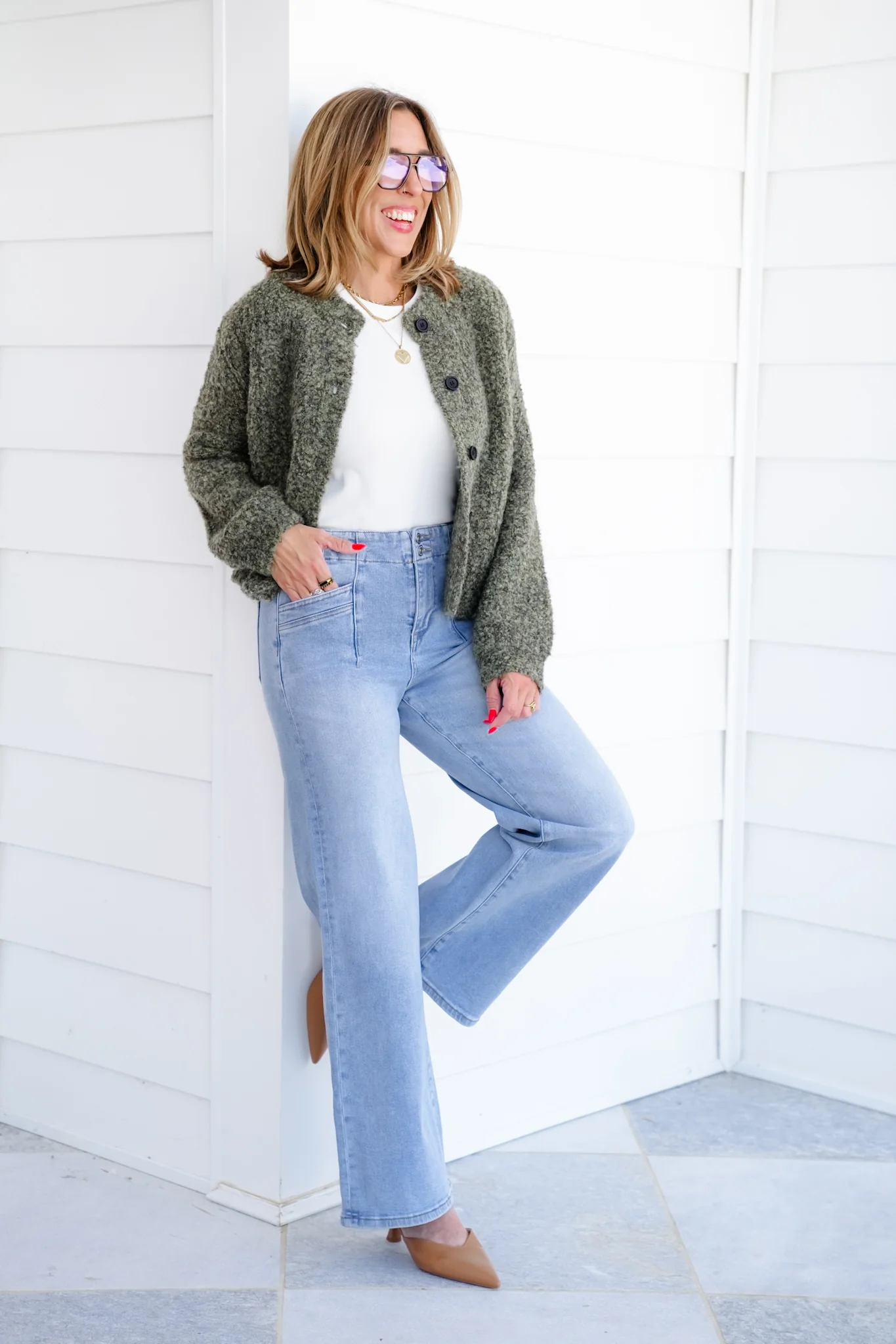 Mica High Rise Light Wash Wide Leg Jeans - Image 8