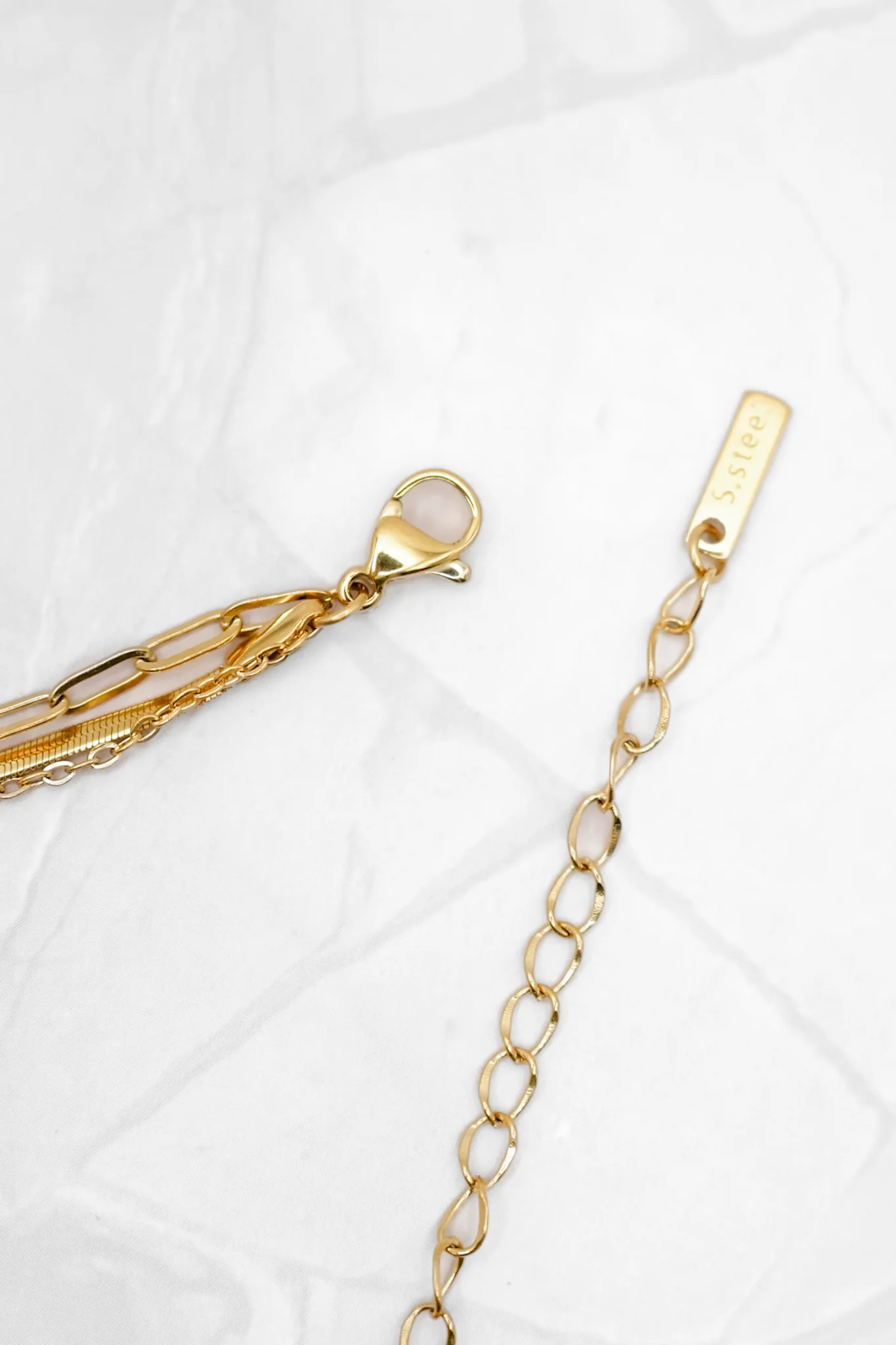 Mila + Stevie Dainty 3 Strand CZ Long Necklace - Image 3