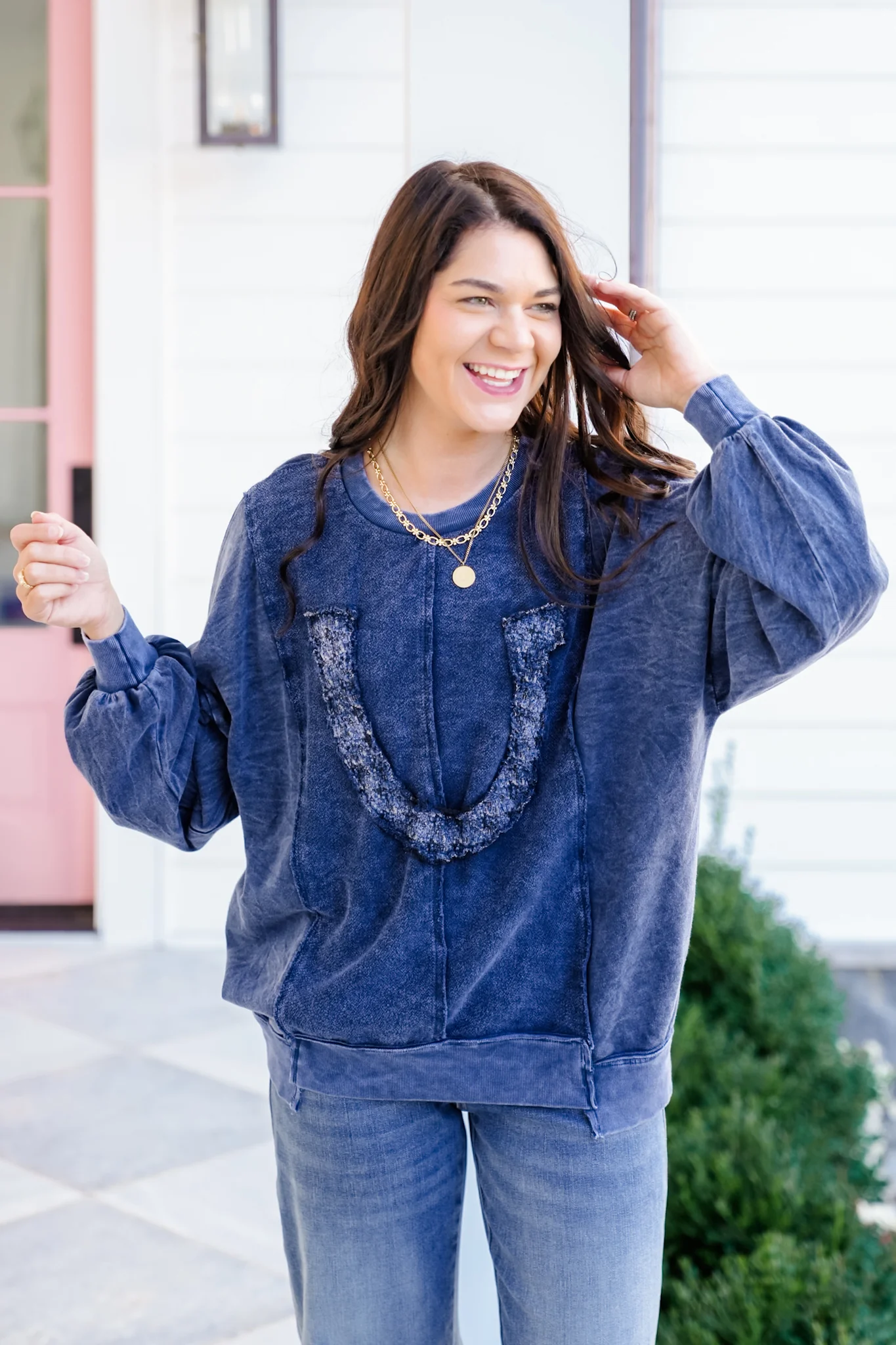 Mineral Wash Long Sleeve Horseshoe Sweatshirt - Image 4