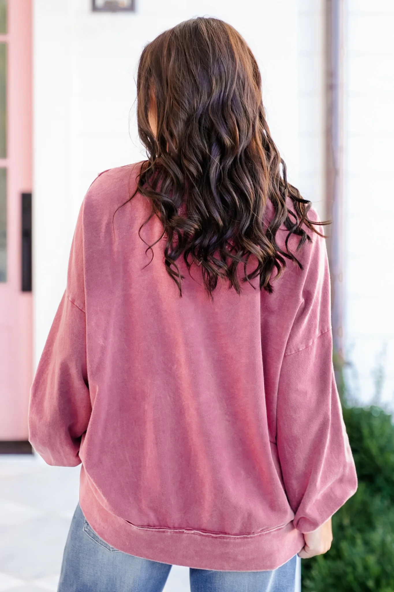 Mineral Wash Long Sleeve Horseshoe Sweatshirt - Image 6