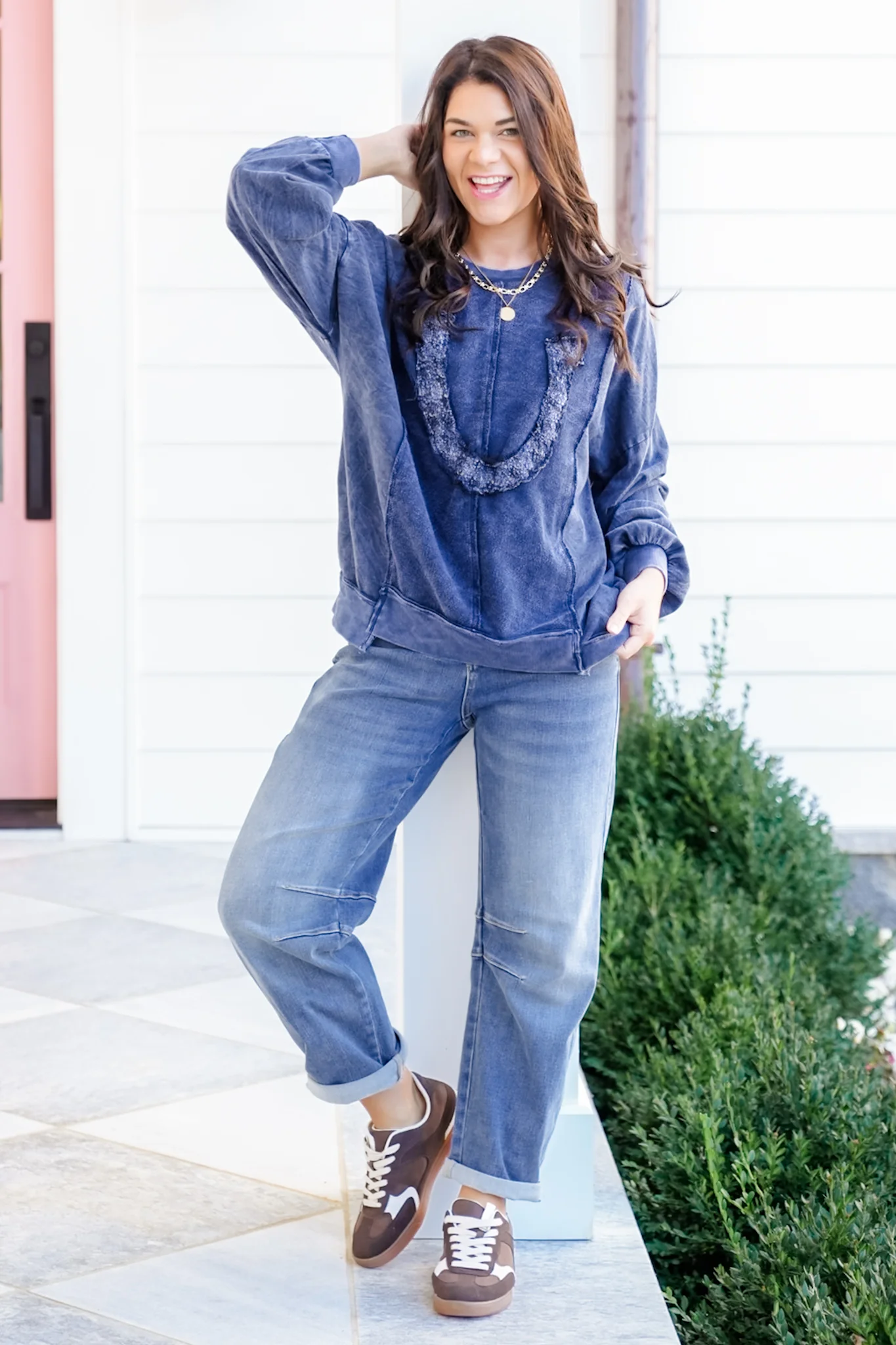 Mineral Wash Long Sleeve Horseshoe Sweatshirt - Image 7