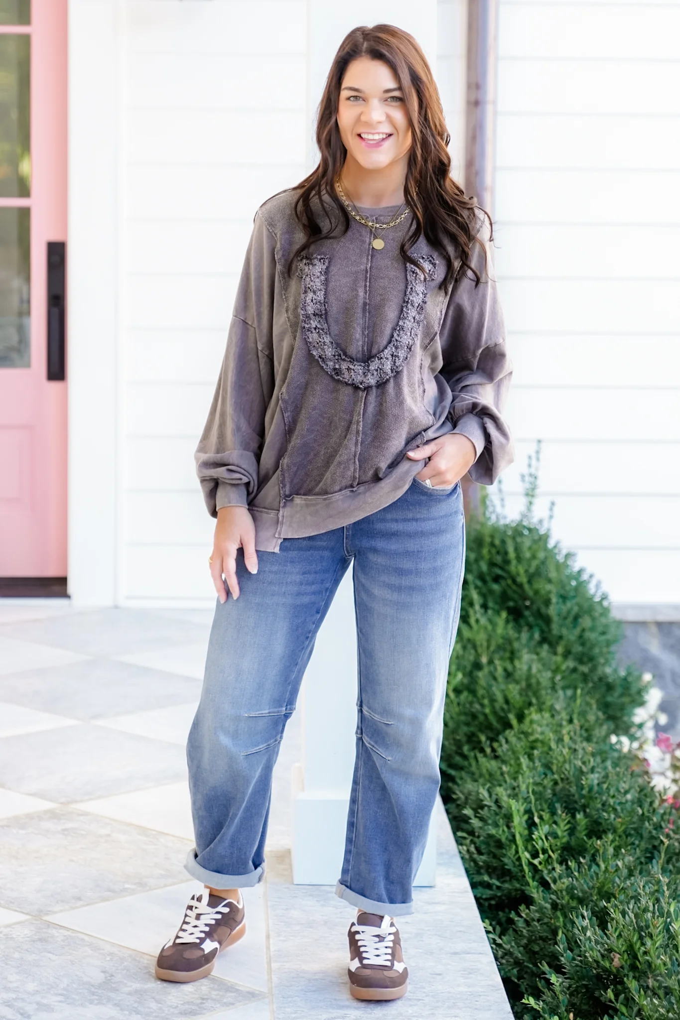 Mineral Wash Long Sleeve Horseshoe Sweatshirt - Image 8