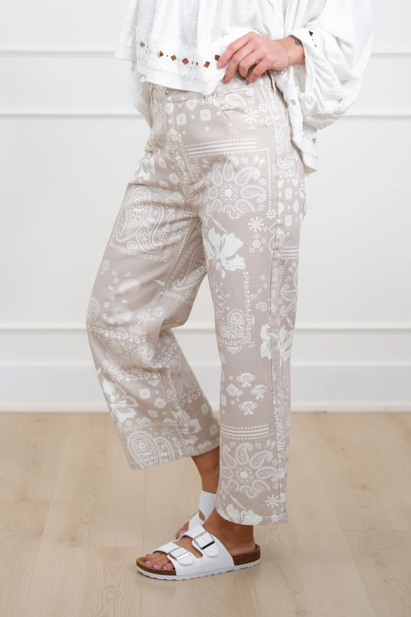 Multi Print Mid Rise Twill Pants - Image 2
