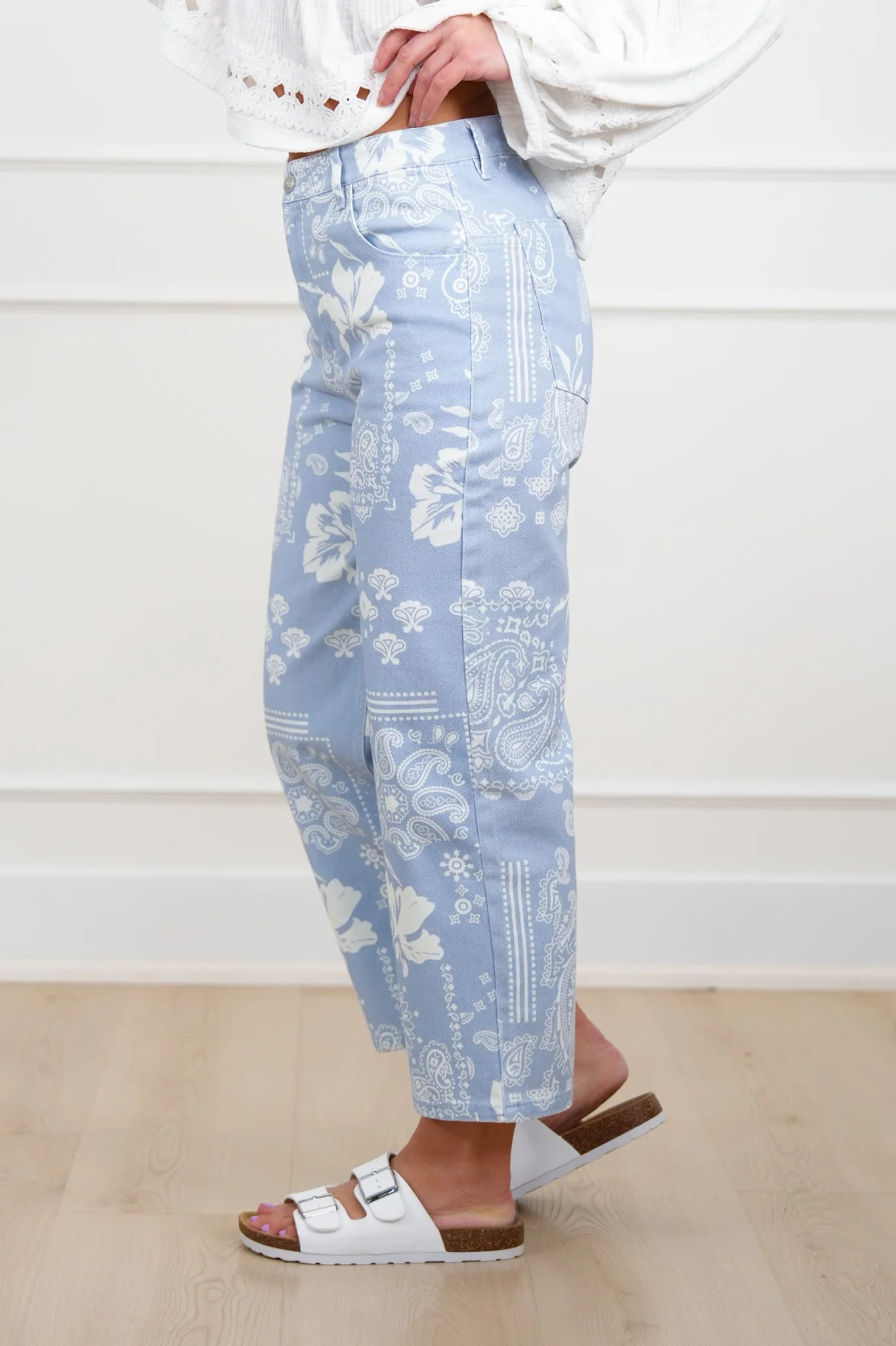 Multi Print Mid Rise Twill Pants - Image 6