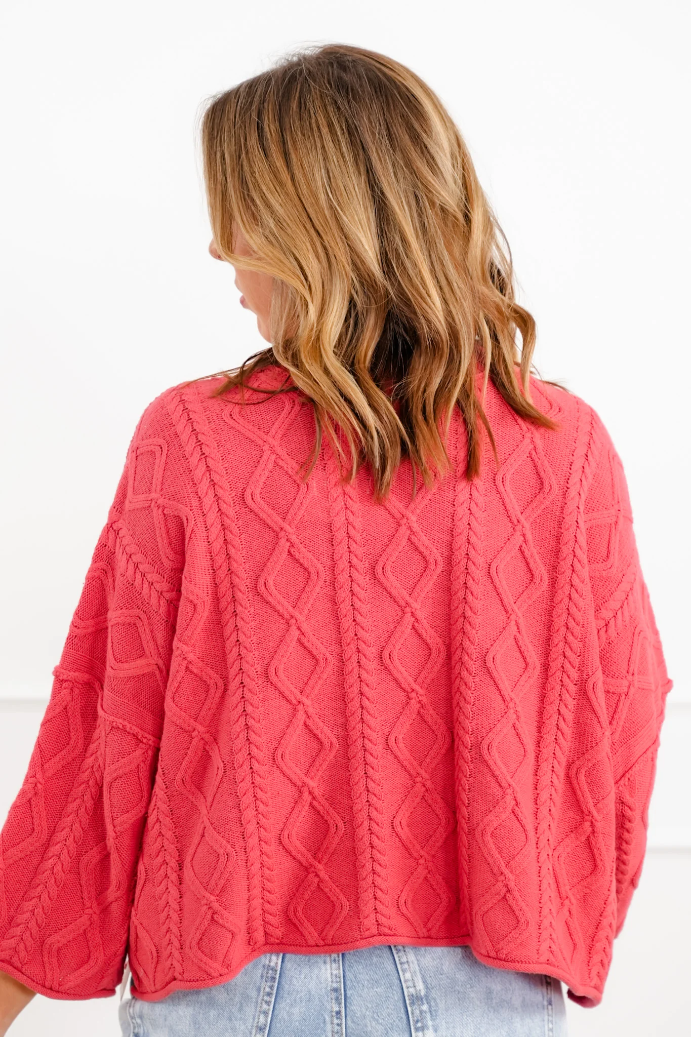 Pattern Knit Long Sleeve Pullover Sweater - Image 9