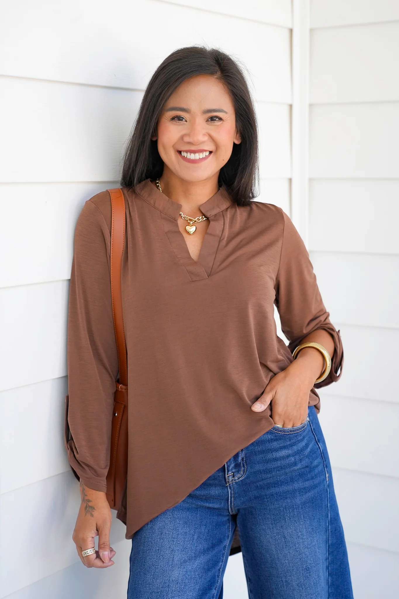 Door Buster! Plus/Reg 3/4 Sleeve Split Neck Tunic Top - Image 7