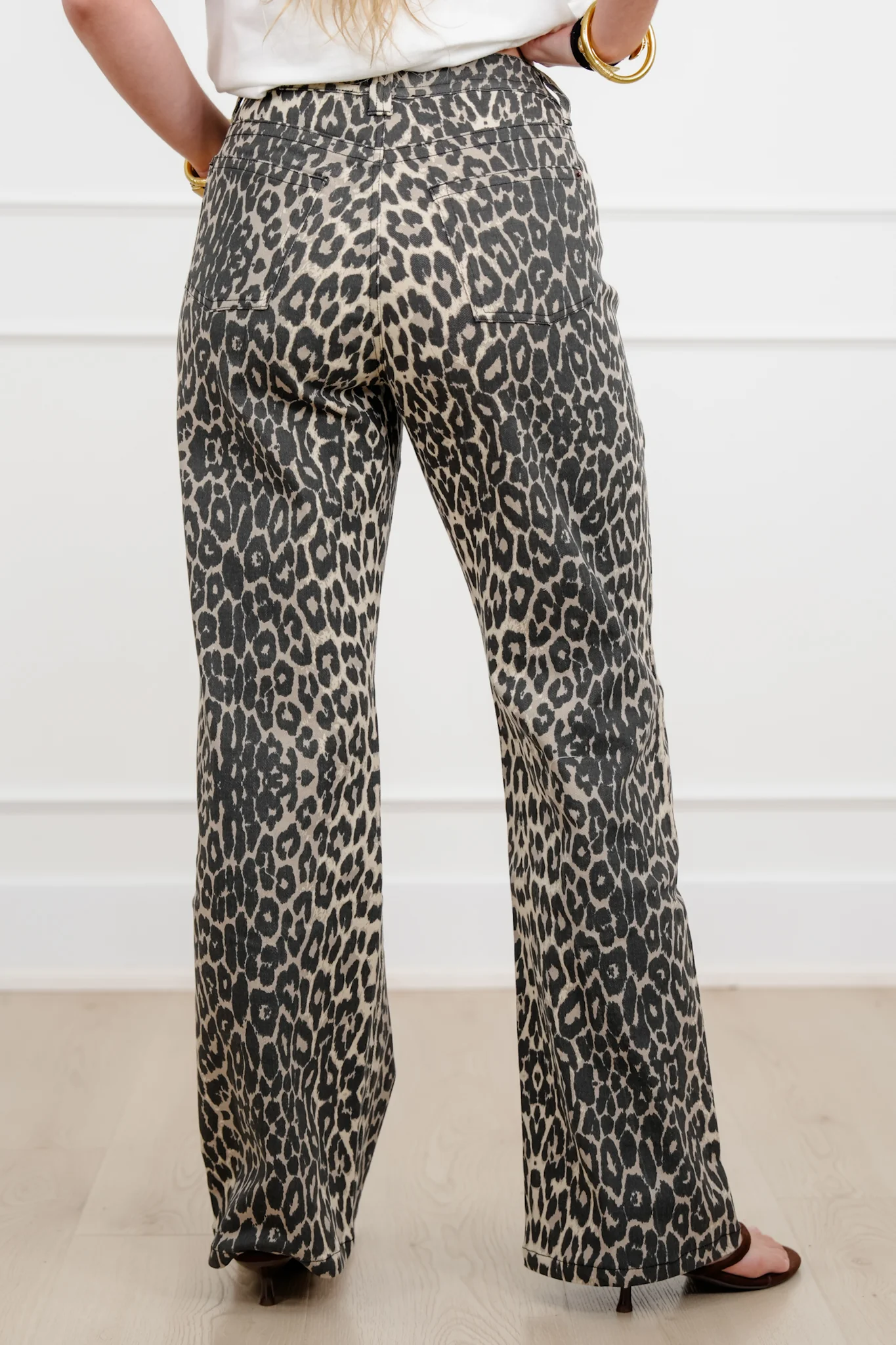 Plus/Reg Animal Print High Rise Straight Leg Pants - Image 6