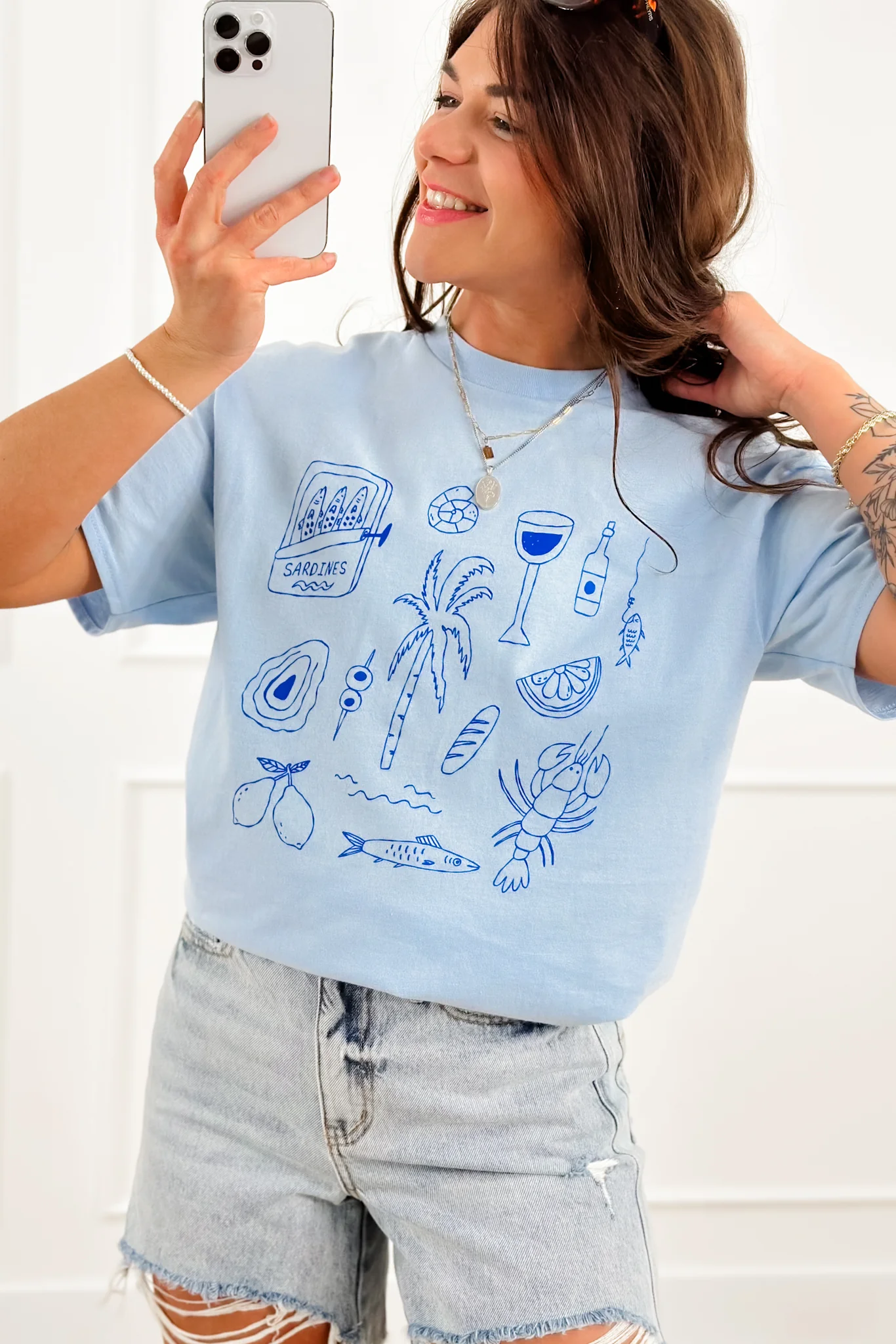 Plus/Reg Coastal Print Short Sleeve Graphic Tee - Image 2