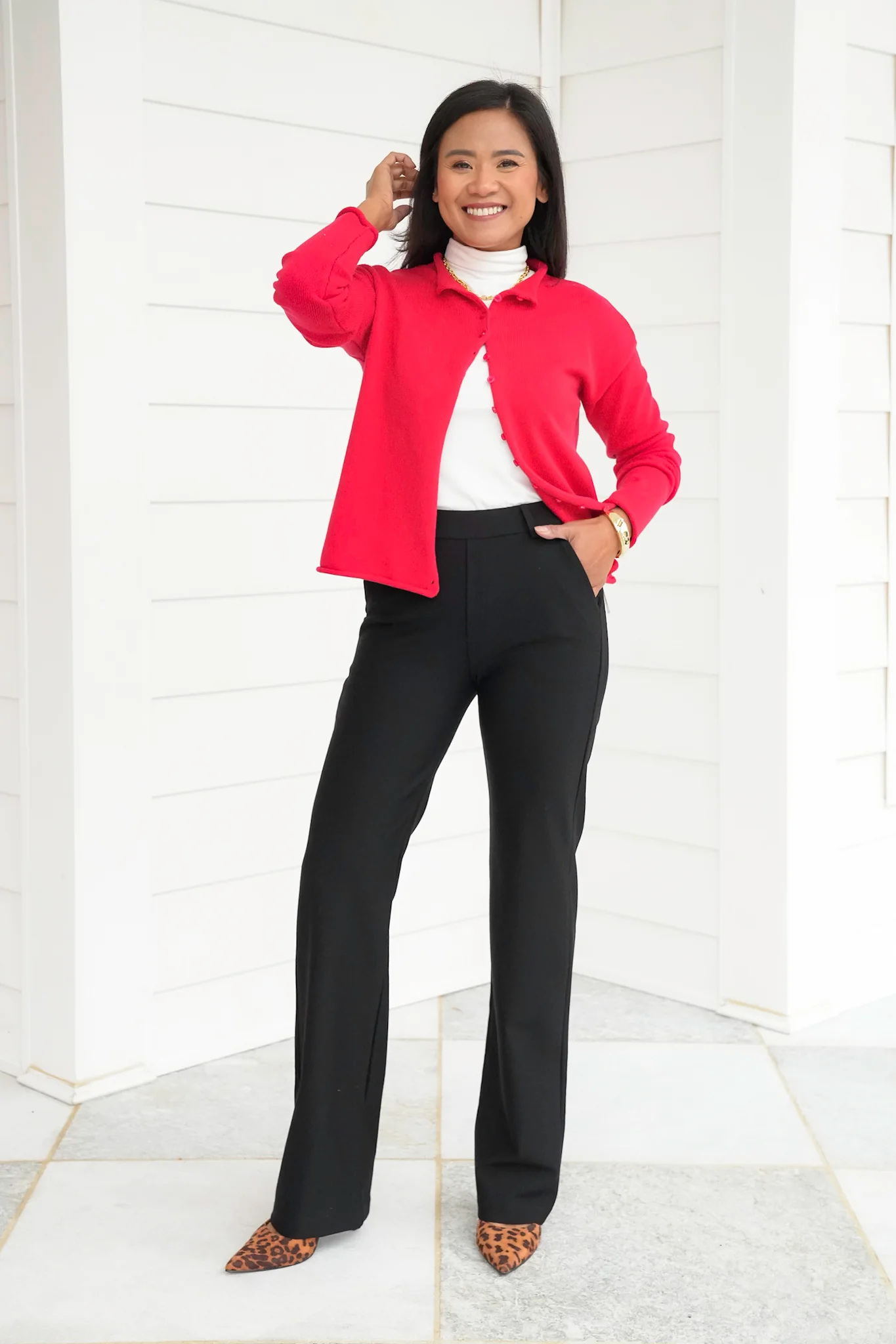 Plus/Reg Elastic Waist Straight Leg Pull-On Pants - Image 6
