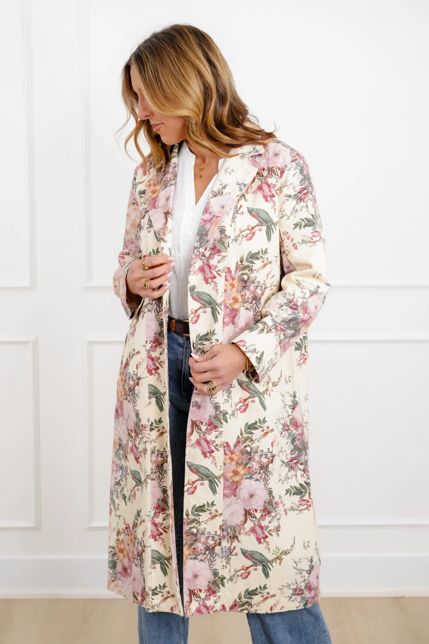 Plus/Reg Floral Print Long Sleeve Jacket - Image 2