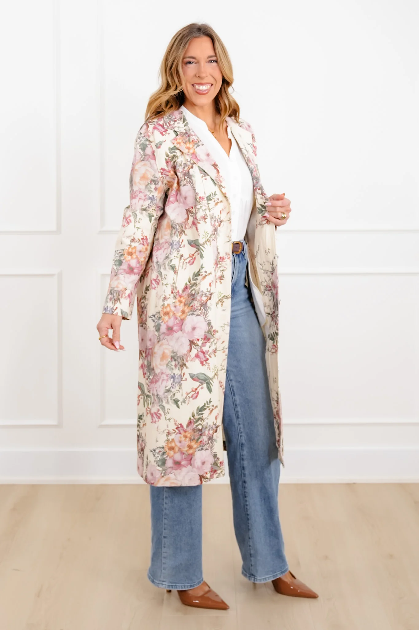 Plus/Reg Floral Print Long Sleeve Jacket - Image 3