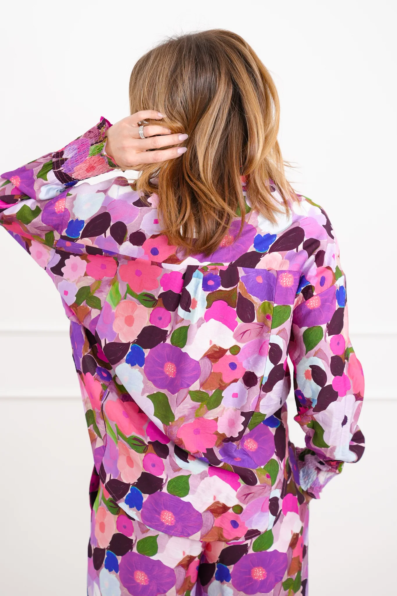 Plus/Reg Floral Print Long Sleeve Top - Image 3
