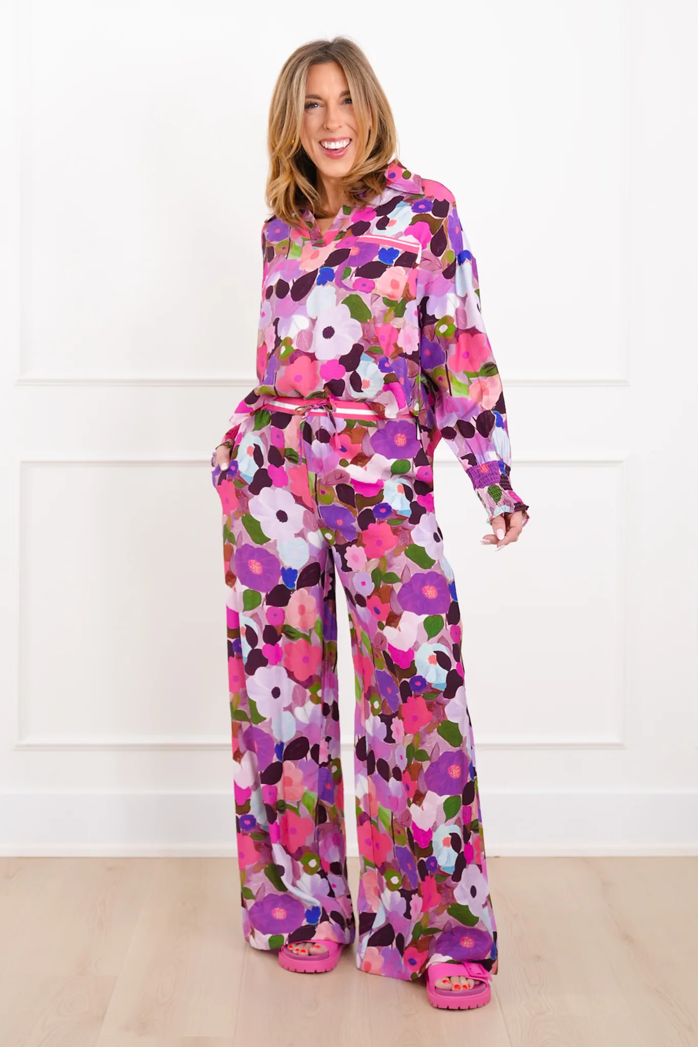 Plus/Reg Floral Print Long Sleeve Top - Image 4
