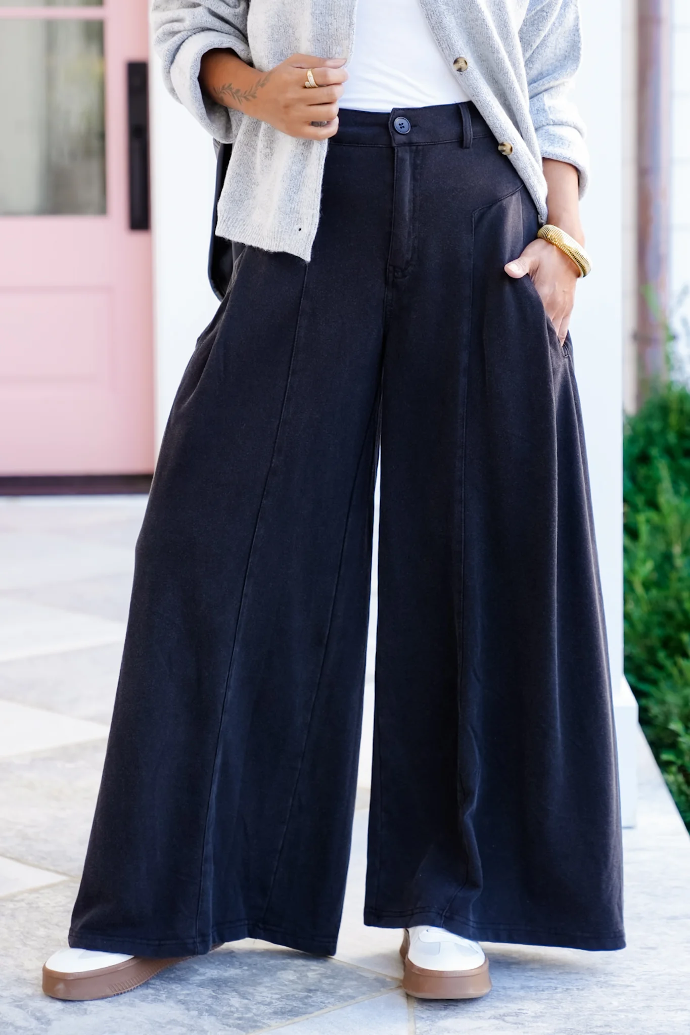 Plus/Reg High Waisted Wide Leg Pants - Image 4