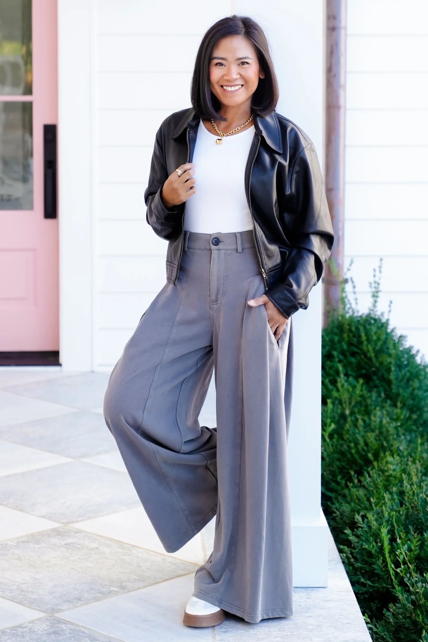 Plus/Reg High Waisted Wide Leg Pants - Image 8