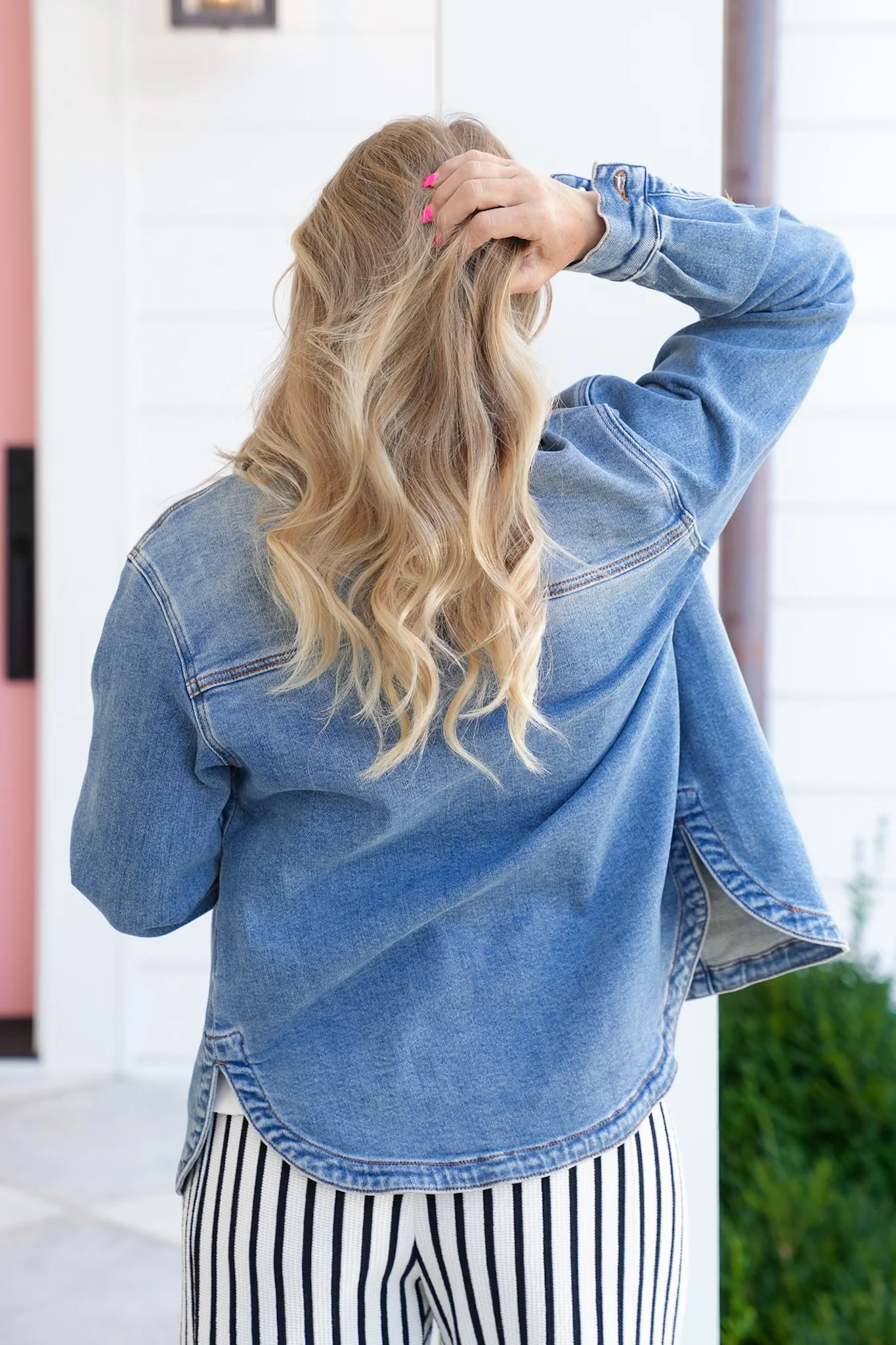 Plus/Reg Judy Blue Medium Wash Button Down Shacket - Image 9