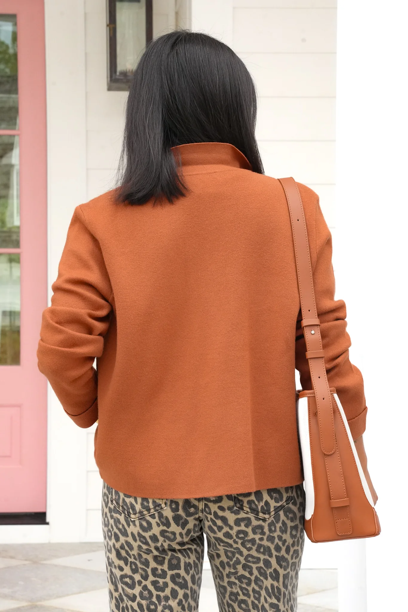 Plus/Reg Knit Long Sleeve Button Down Top - Image 3