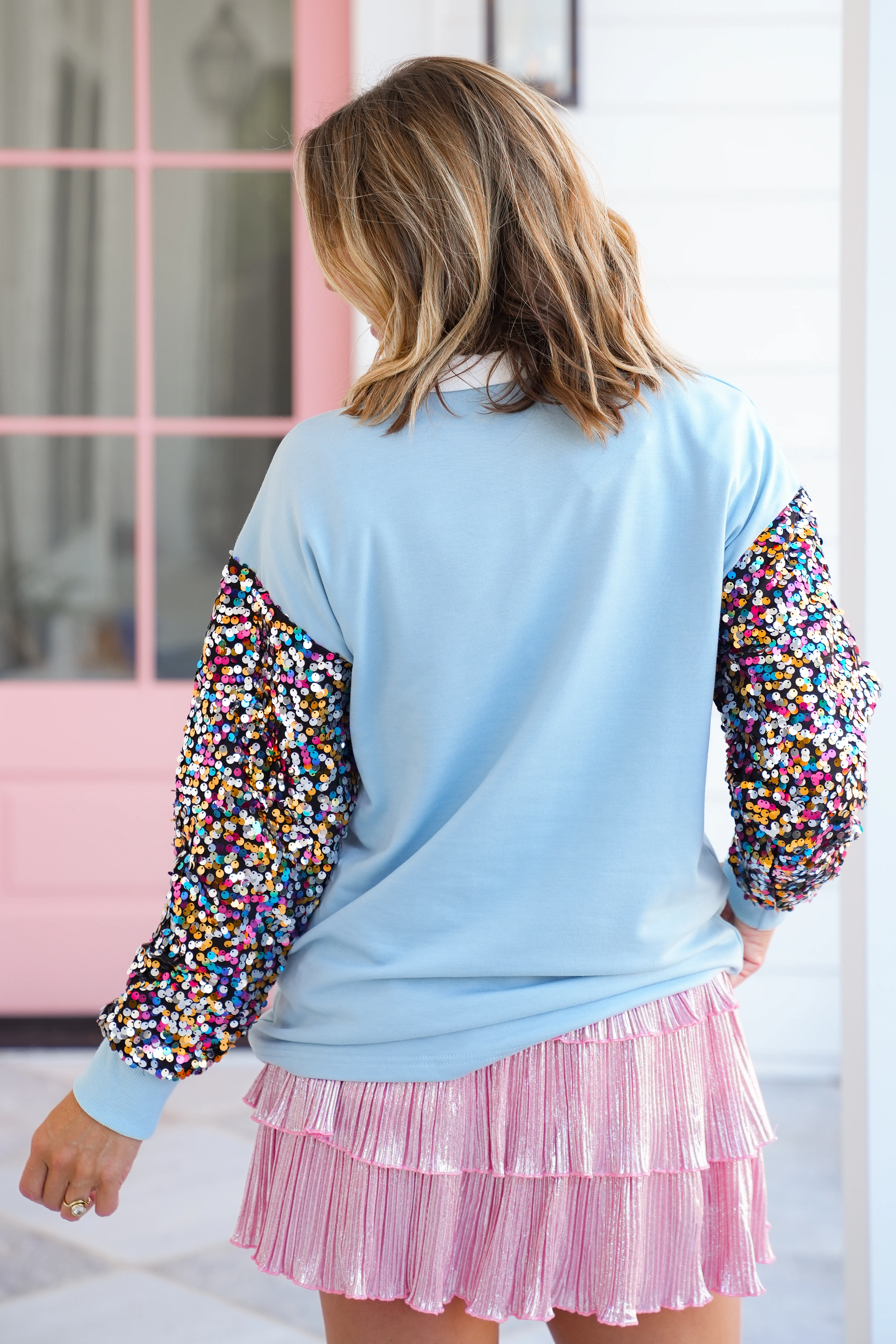 Plus/Reg Long Sequin Sleeve Nutcracker Sweatshirt - Image 4