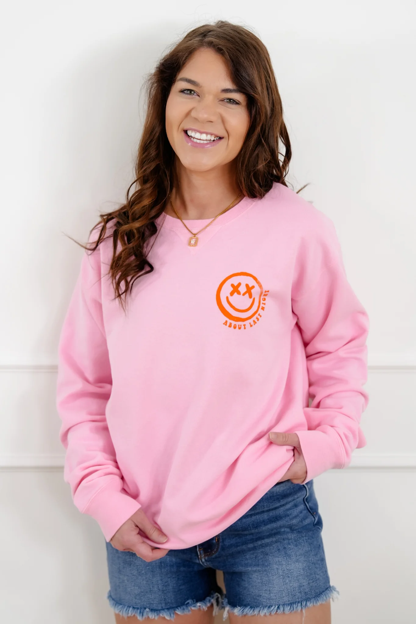 Plus/Reg Long Sleeve "Catch Flights Not Feelings" Graphic Sweatshirt - Image 3