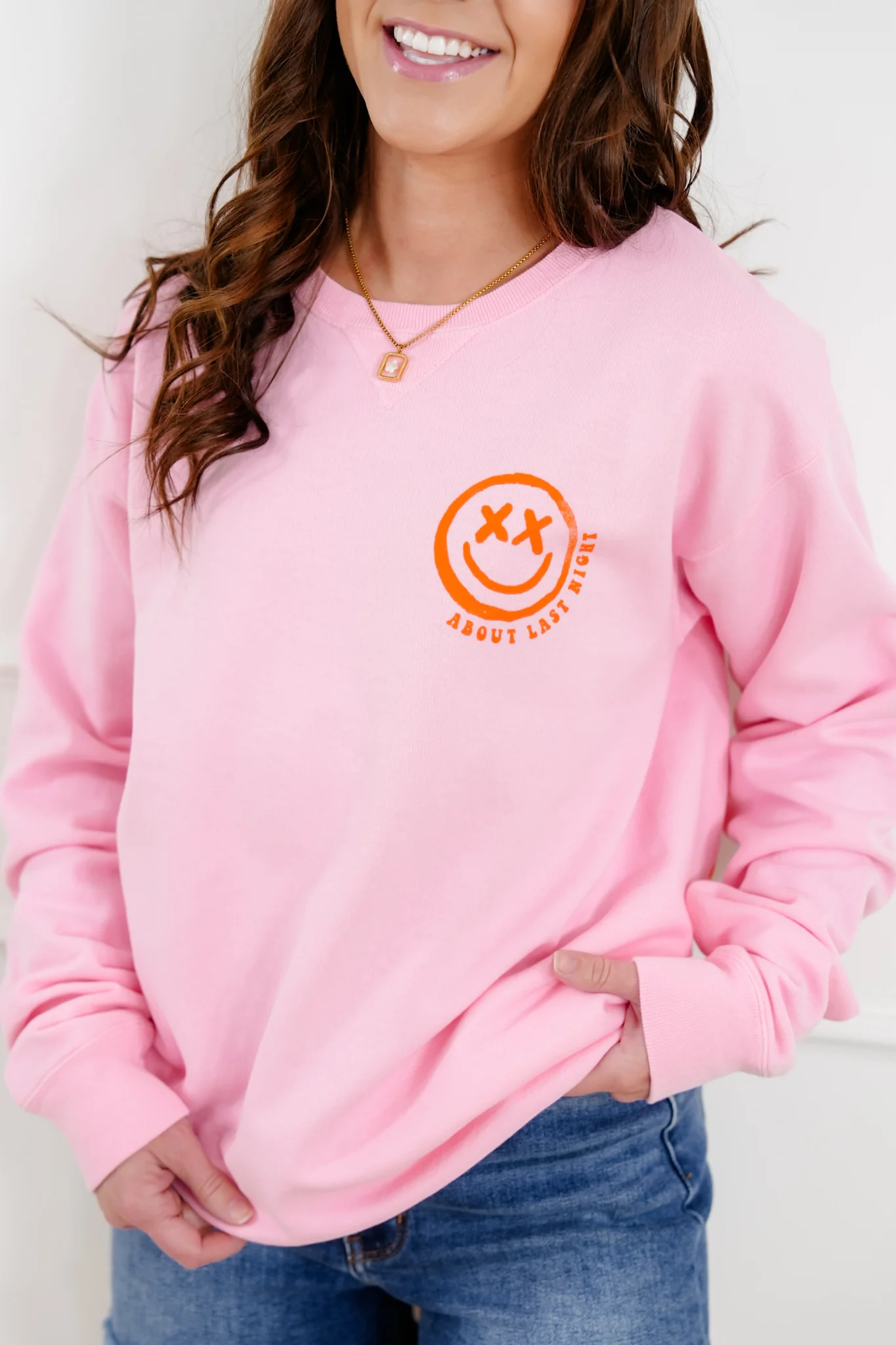 Plus/Reg Long Sleeve "Catch Flights Not Feelings" Graphic Sweatshirt - Image 5