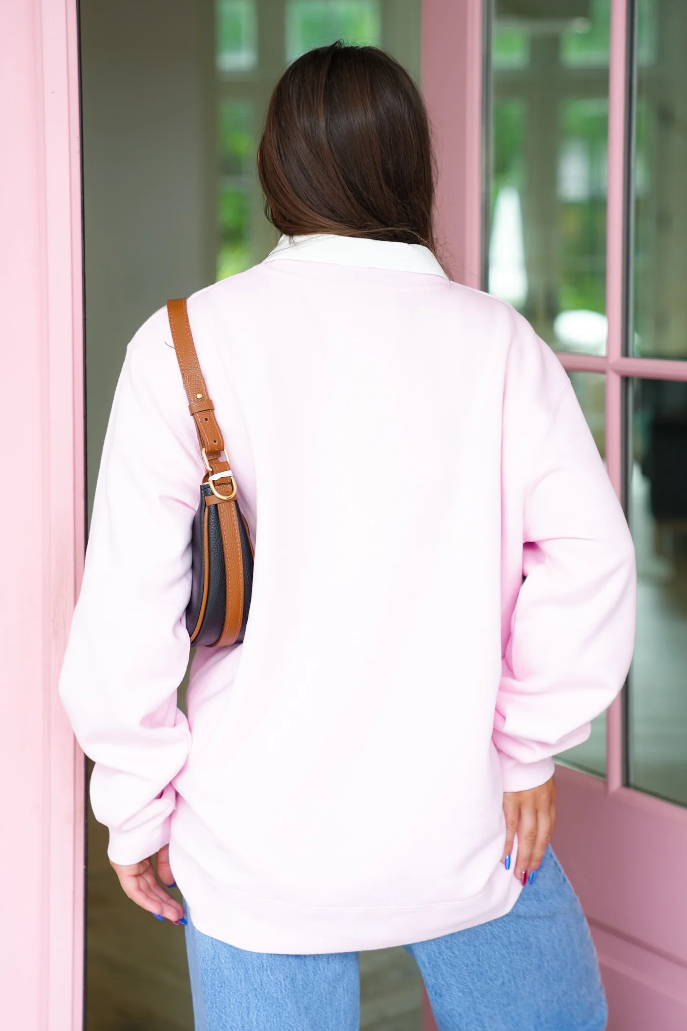 Plus/Reg Long Sleeve Pink "Freckled Poppy" Graphic Sweatshirt - Image 4