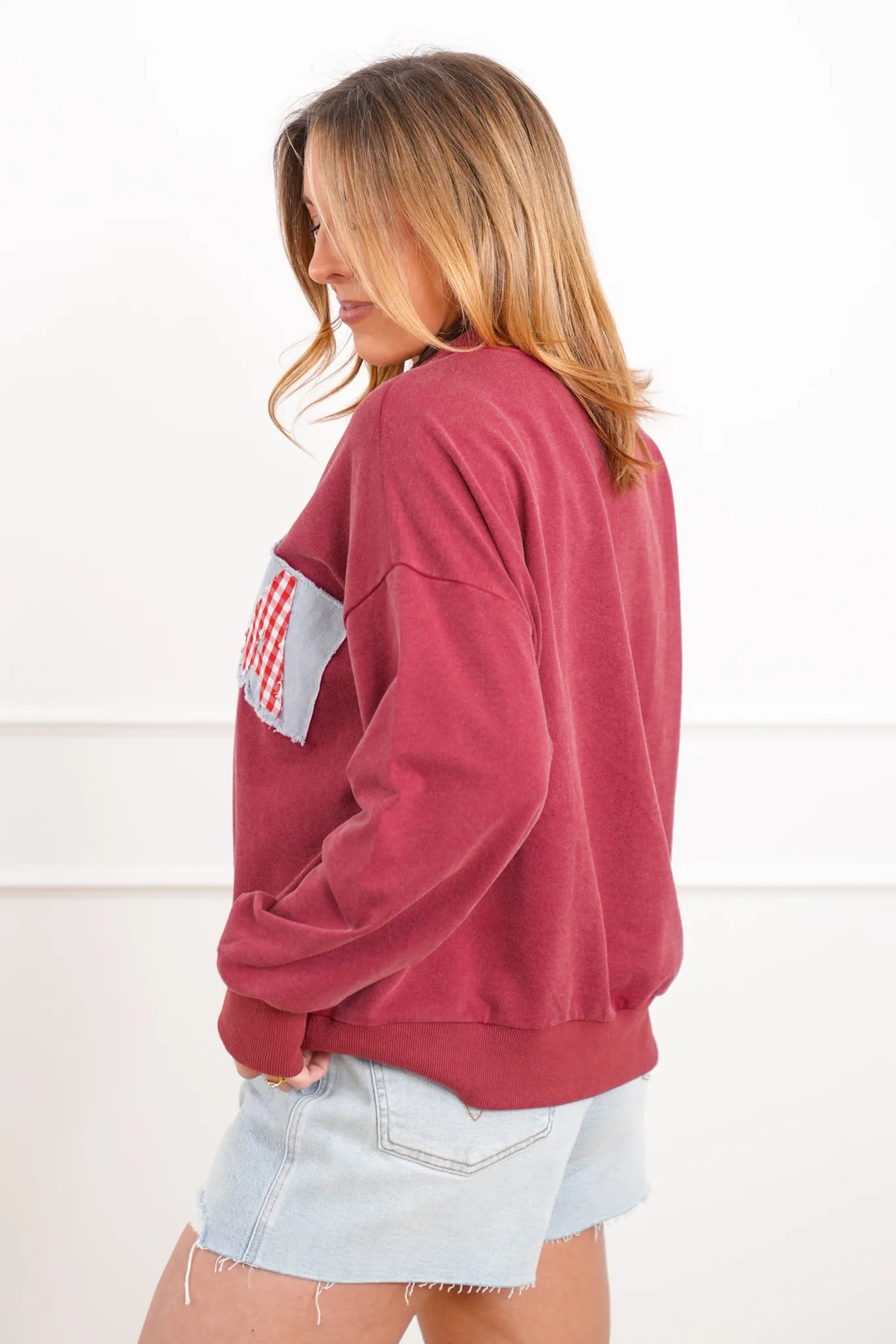 Plus/Reg Long Sleeve "USA" Patch Pullover Sweatshirt - Image 3