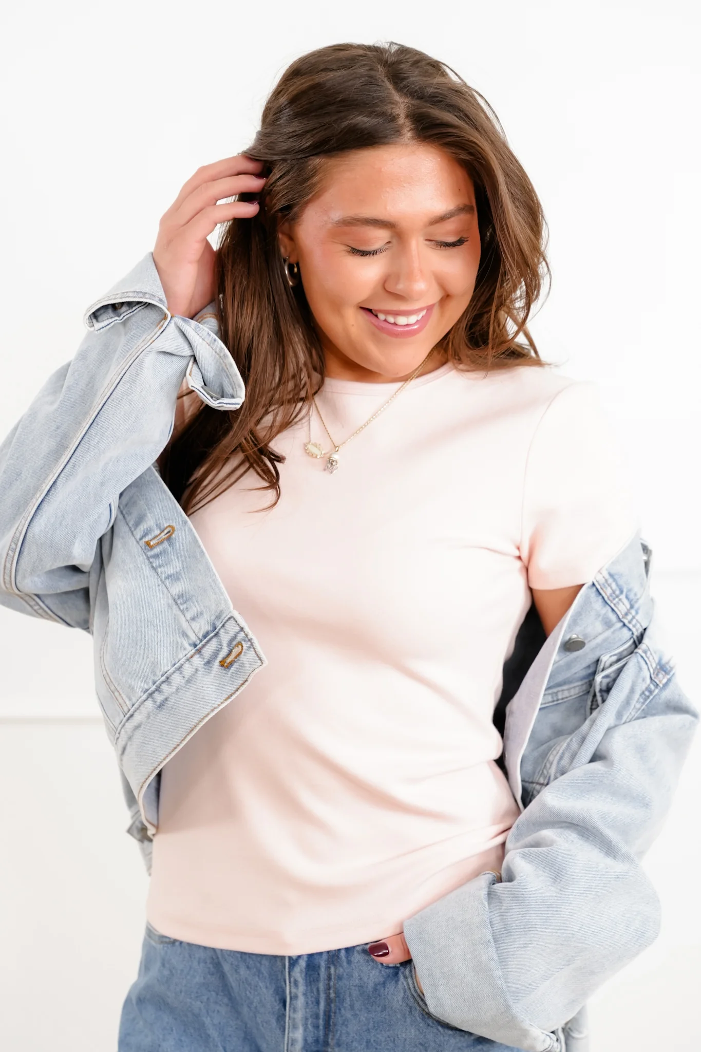 Plus/Reg "The Camille" Nico Threads Solid Knit Short Sleeve Top - Image 4