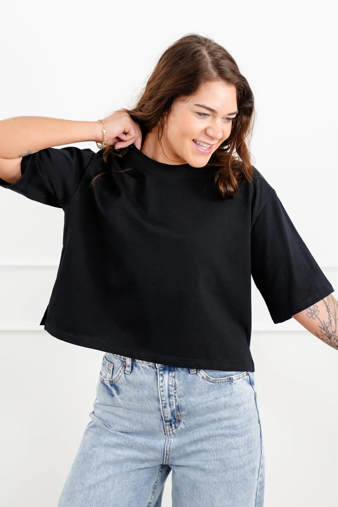 Plus/Reg "The Marlow" Nico Threads Solid Short Sleeve Crew Neck Top - Image 11