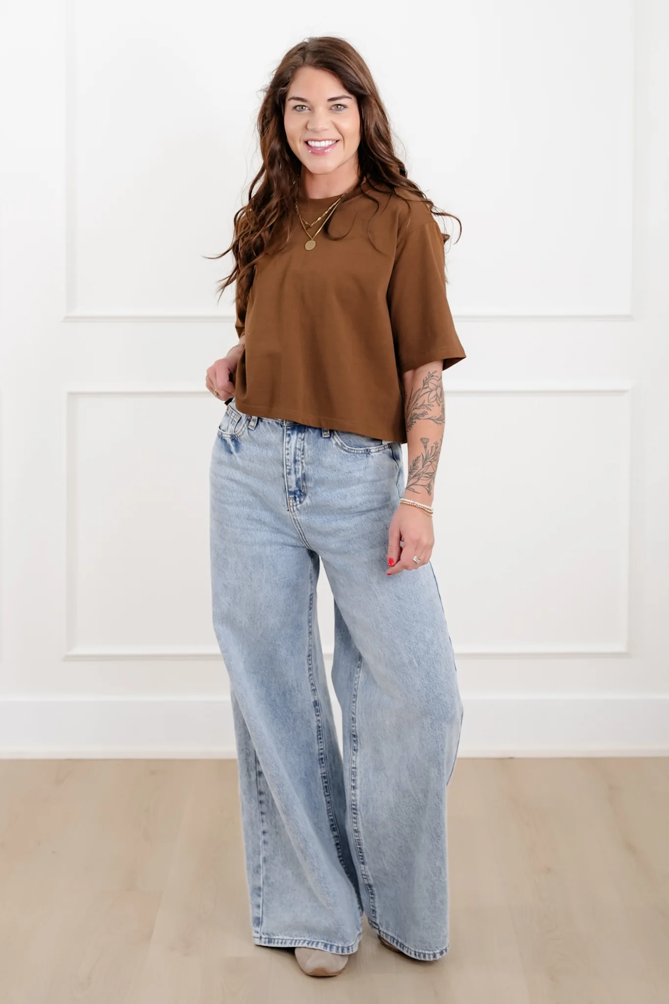 Plus/Reg "The Marlow" Nico Threads Solid Short Sleeve Crew Neck Top - Image 2