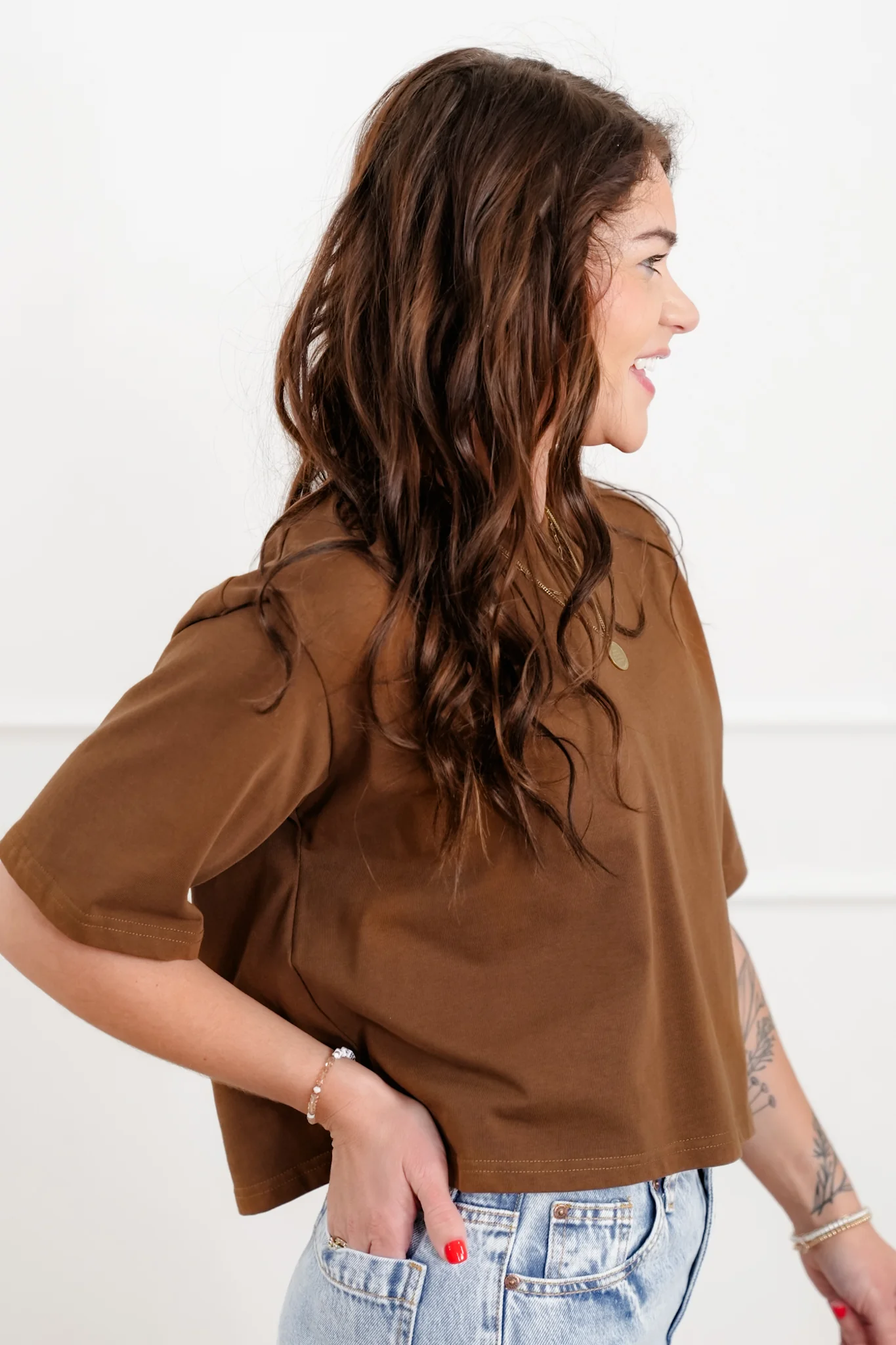 Plus/Reg "The Marlow" Nico Threads Solid Short Sleeve Crew Neck Top - Image 3