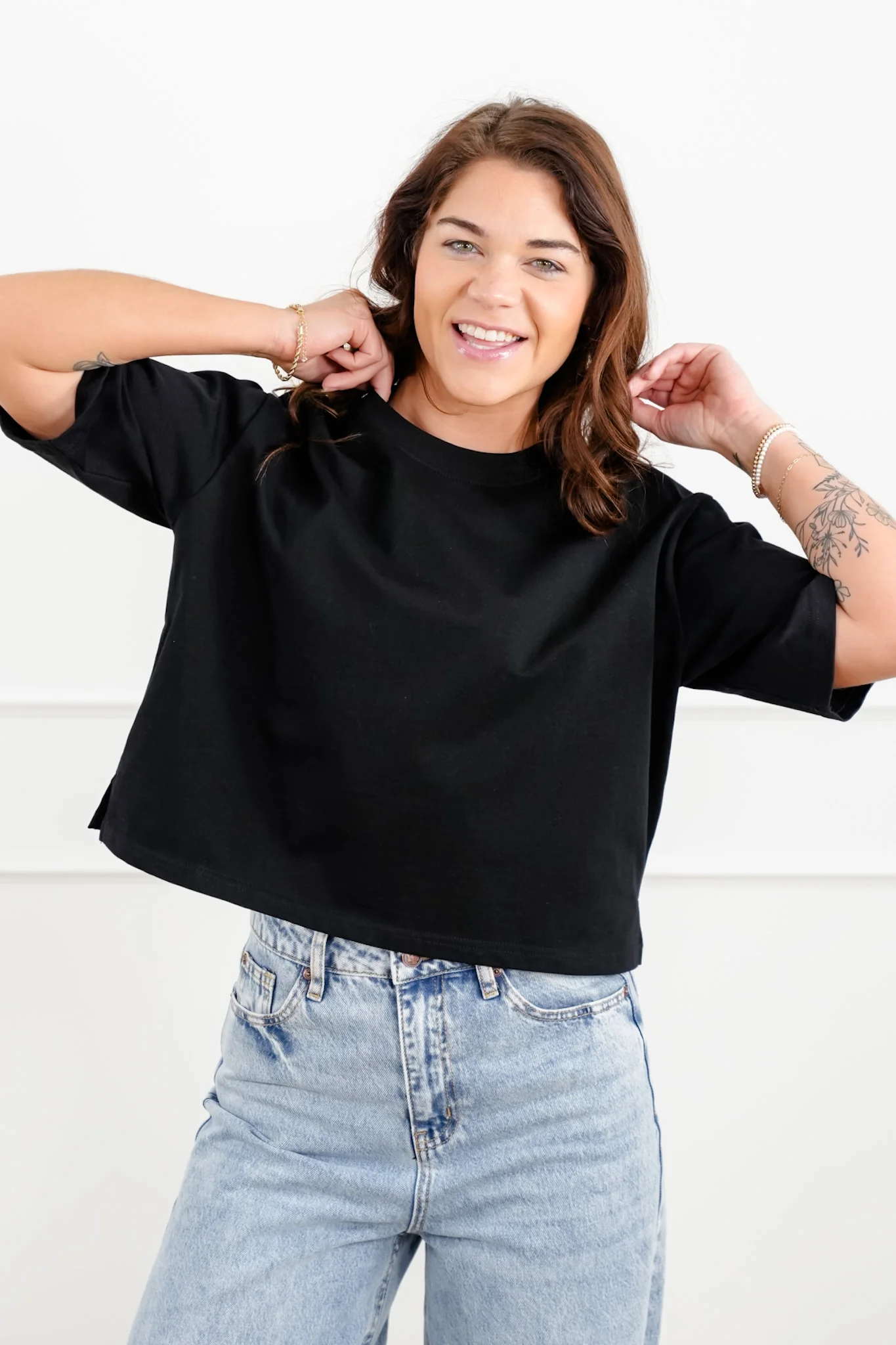 Plus/Reg "The Marlow" Nico Threads Solid Short Sleeve Crew Neck Top - Image 4