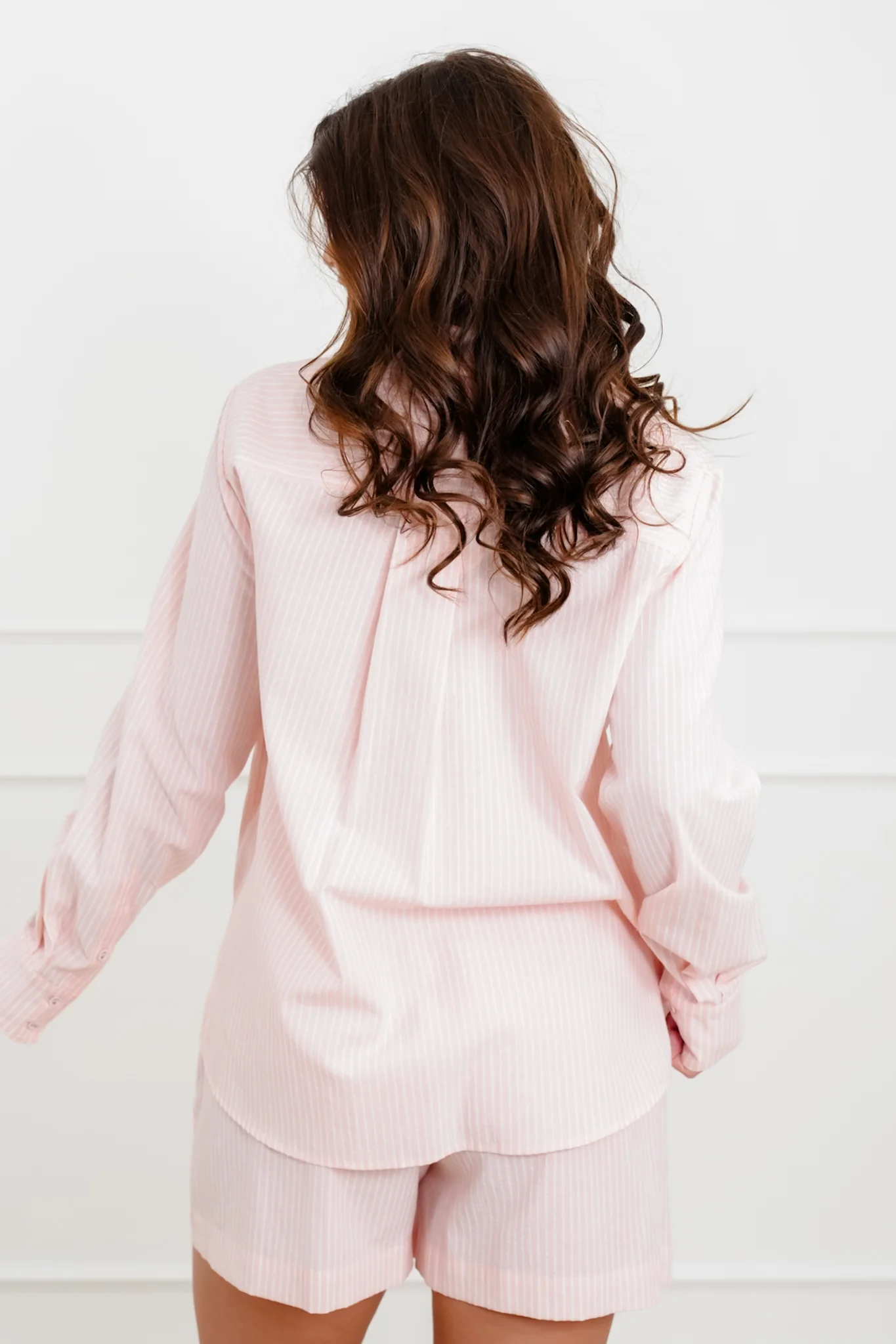 Plus/Reg Pinstripe Long Sleeve Button Down Top - Image 8