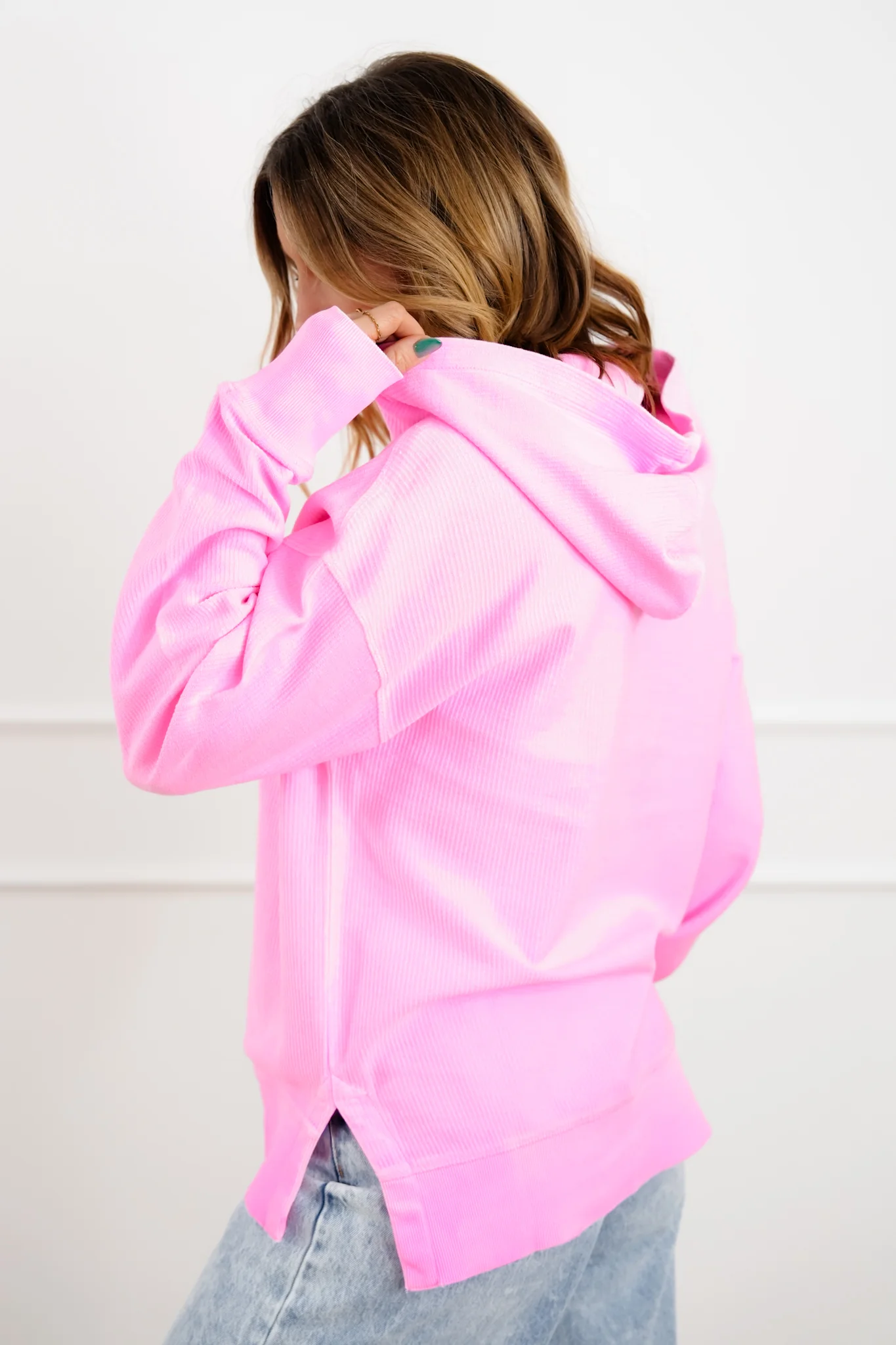 Plus/Reg Ribbed Long Sleeve Hooded Pullover Sweatshirt - Image 6