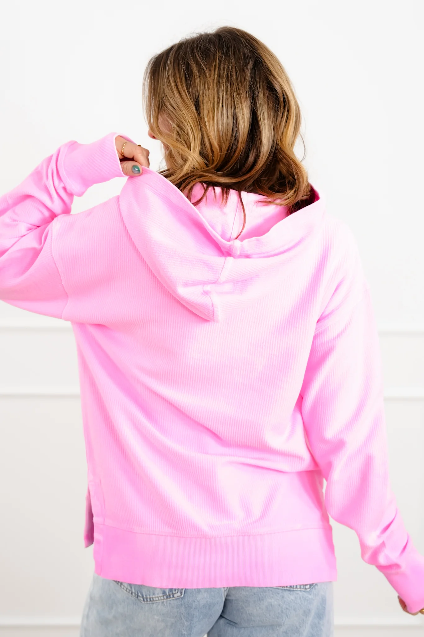 Plus/Reg Ribbed Long Sleeve Hooded Pullover Sweatshirt - Image 7