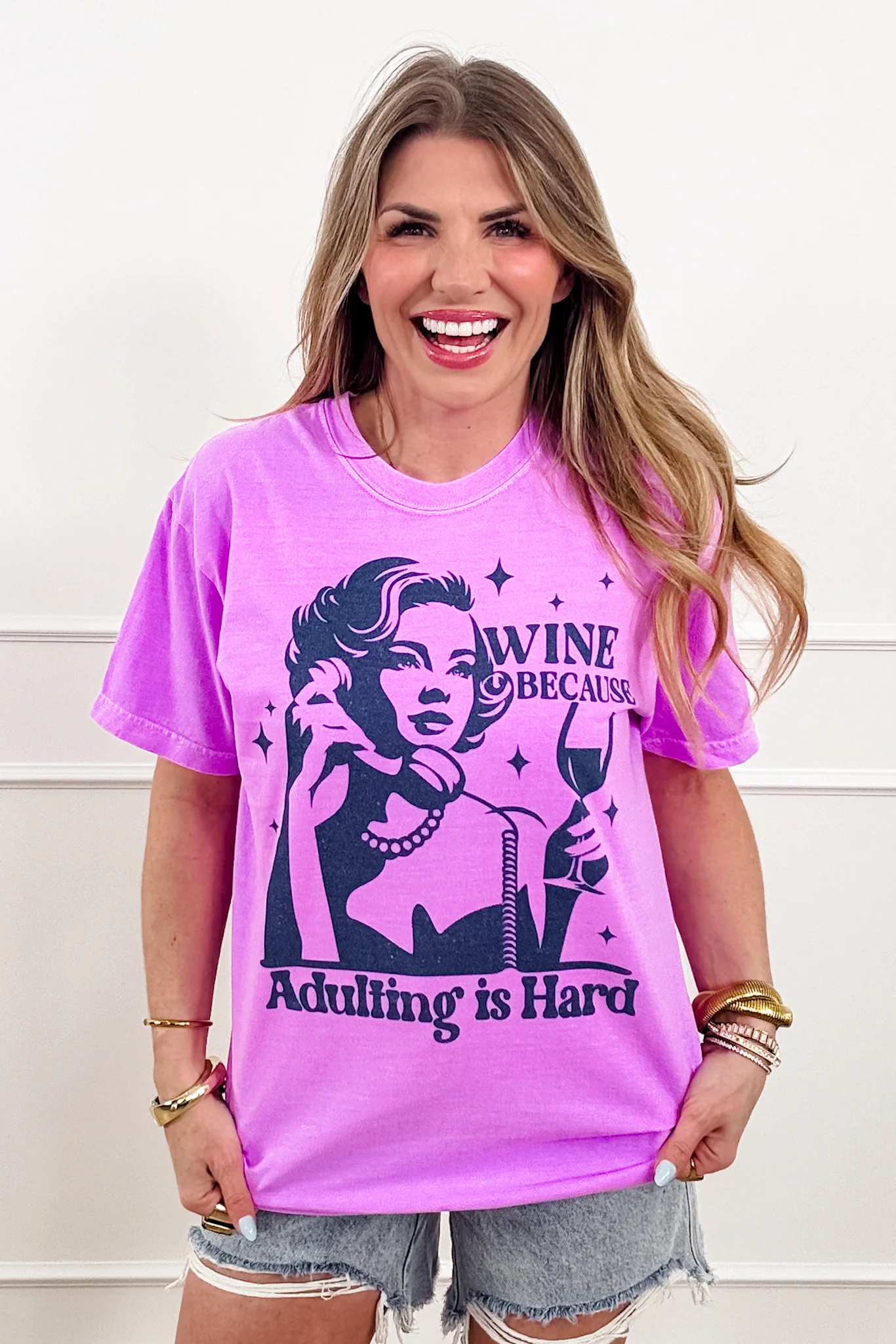 Plus/Reg Short Sleeve "Adulting is Hard" Graphic Tee - Image 2