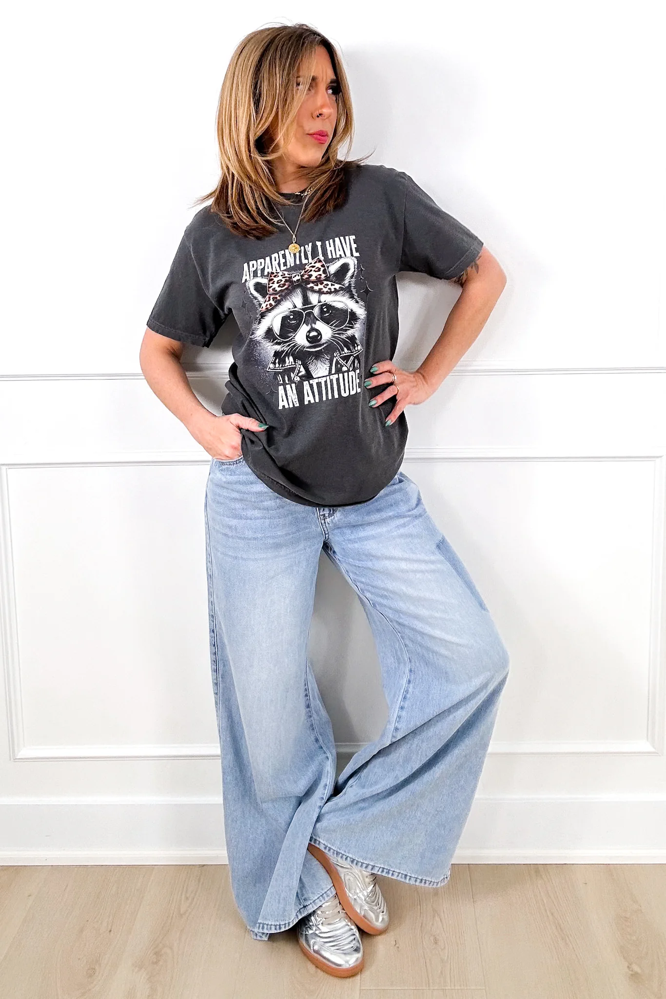 Plus/Reg Short Sleeve "Apparently I Have An Attitude" Graphic Tee - Image 2