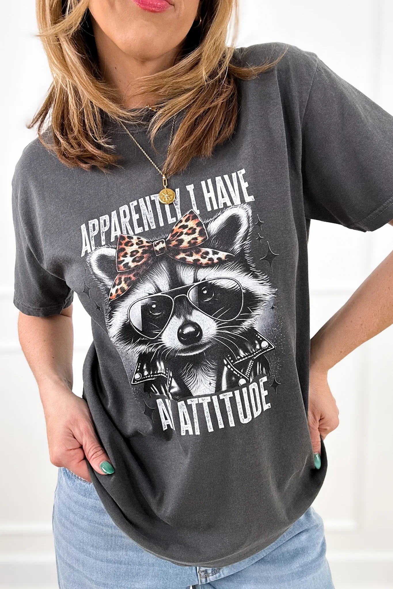 Plus/Reg Short Sleeve "Apparently I Have An Attitude" Graphic Tee - Image 3