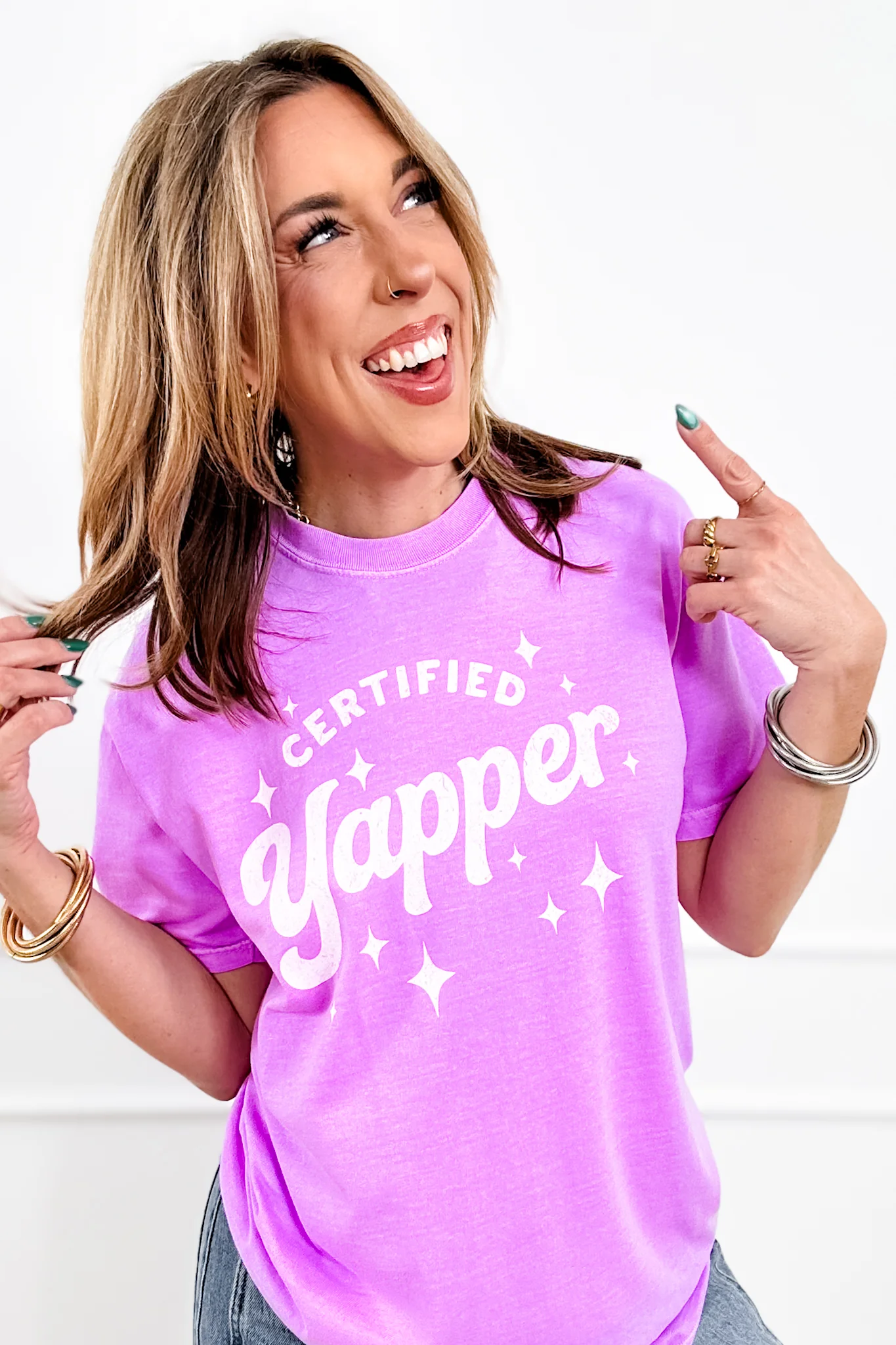 Plus/Reg Short Sleeve "Certified Yapper" Graphic Tee - Image 2