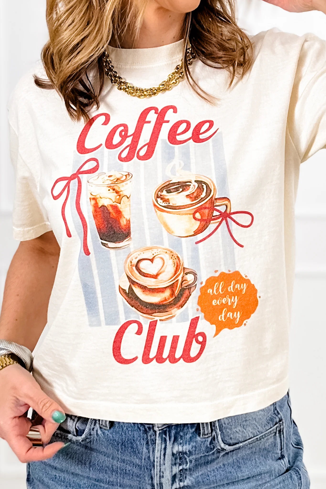 Plus/Reg Short Sleeve "Coffee Club" Graphic Tee - Image 2