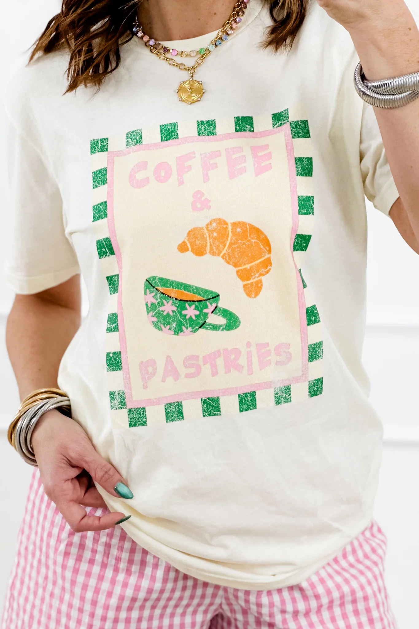 Plus/Reg Short Sleeve "Coffee & Pastries" Graphic Tee - Image 2