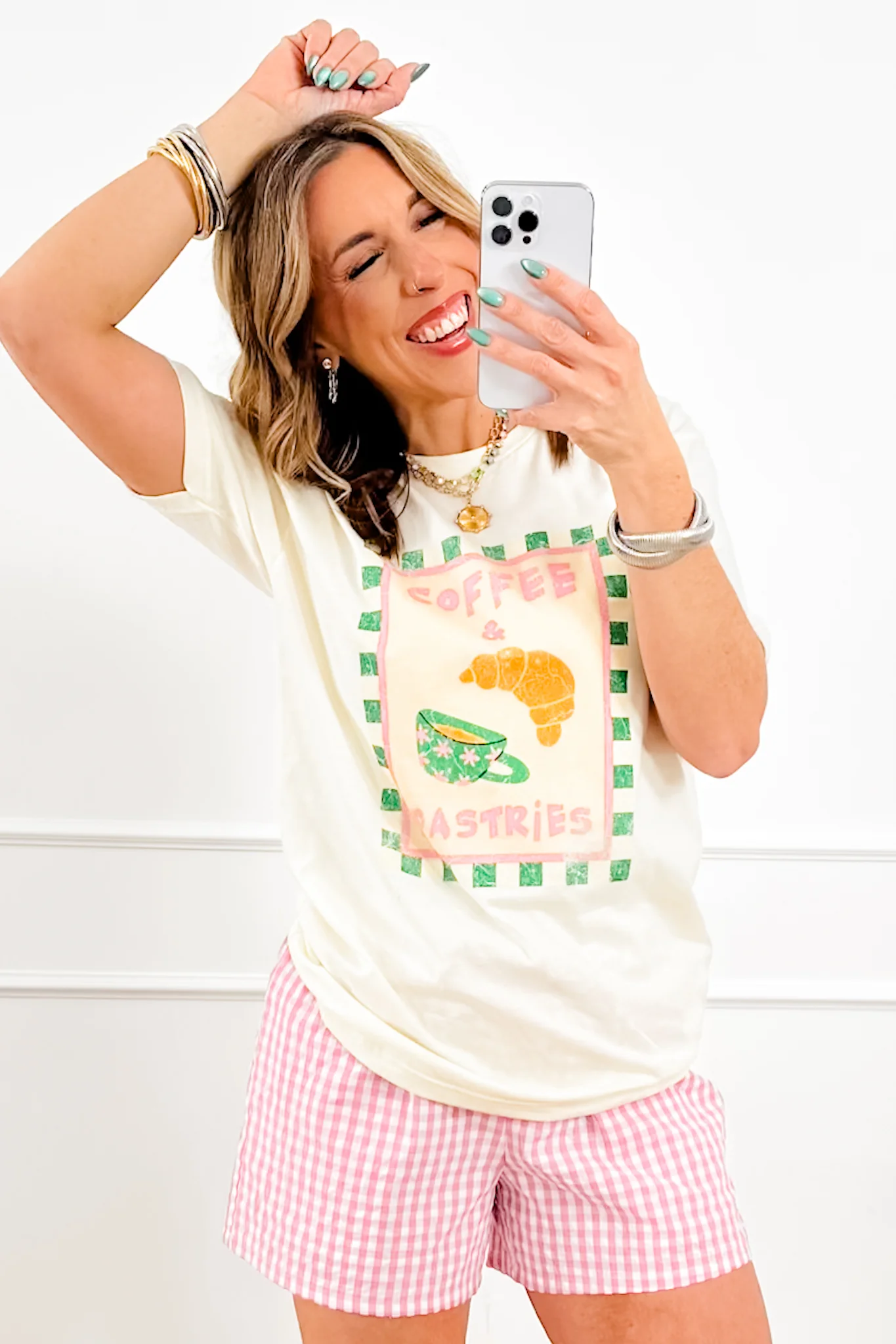 Plus/Reg Short Sleeve "Coffee & Pastries" Graphic Tee - Image 3
