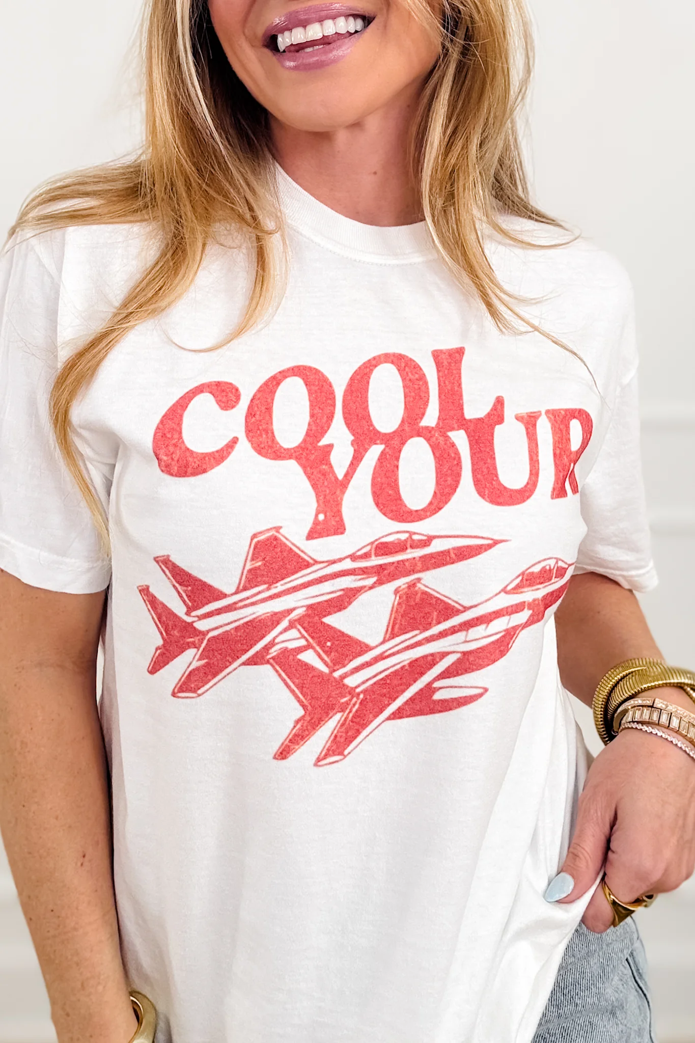 Plus/Reg Short Sleeve "Cool Your Jets " Graphic Tee - Image 3