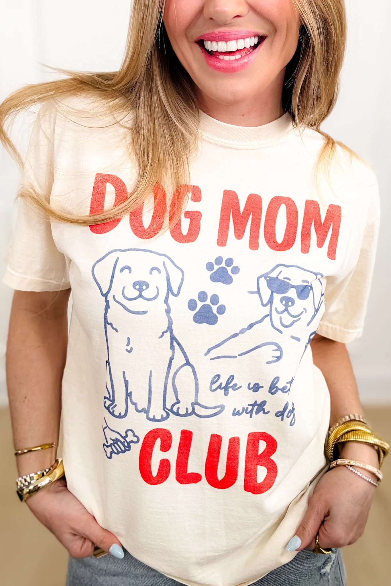 Plus/Reg Short Sleeve "Dog Mom Club" Graphic Tee - Image 4