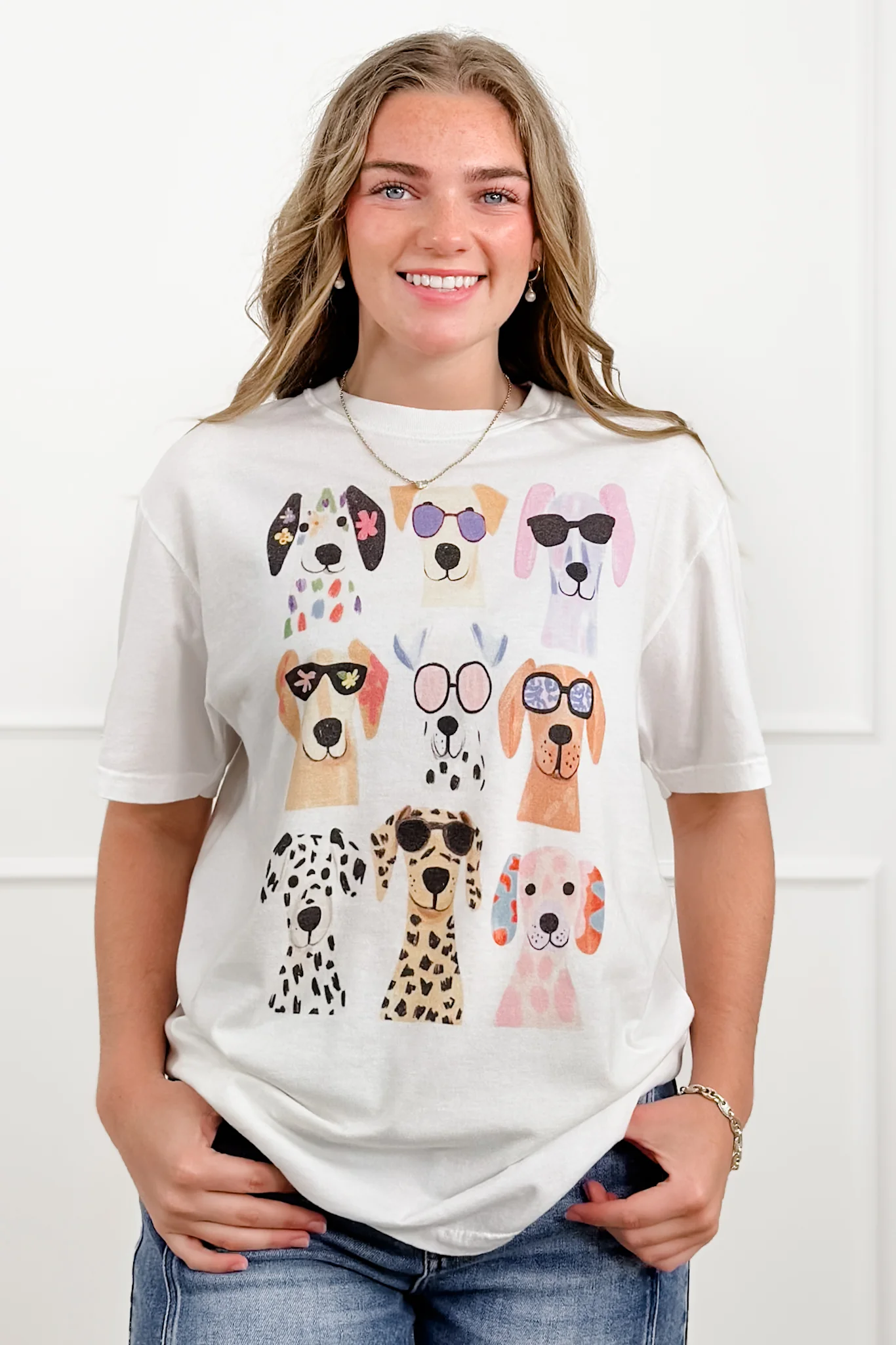 Plus/Reg Short Sleeve Dog Print Graphic Tee - Image 2