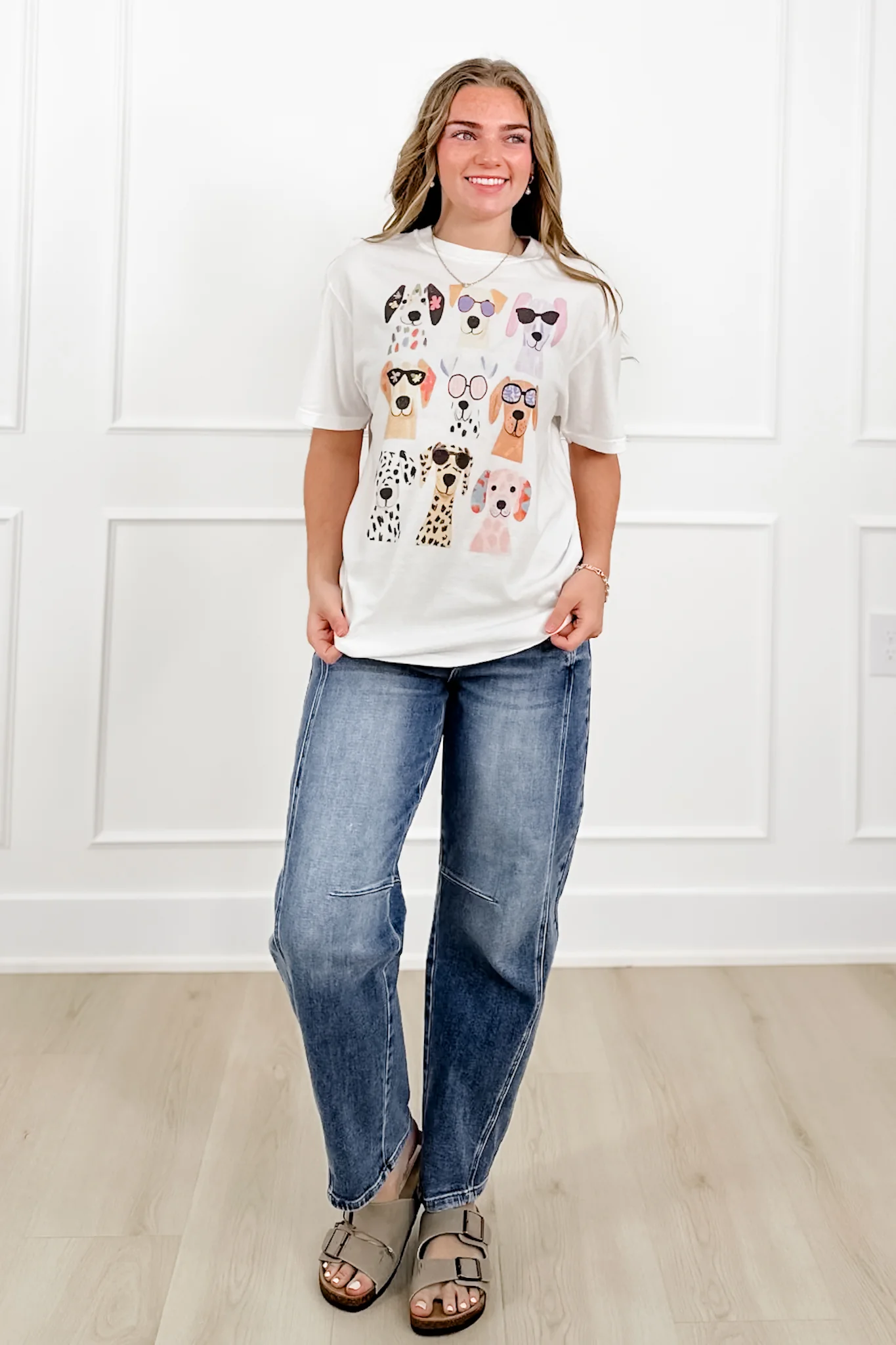 Plus/Reg Short Sleeve Dog Print Graphic Tee - Image 3
