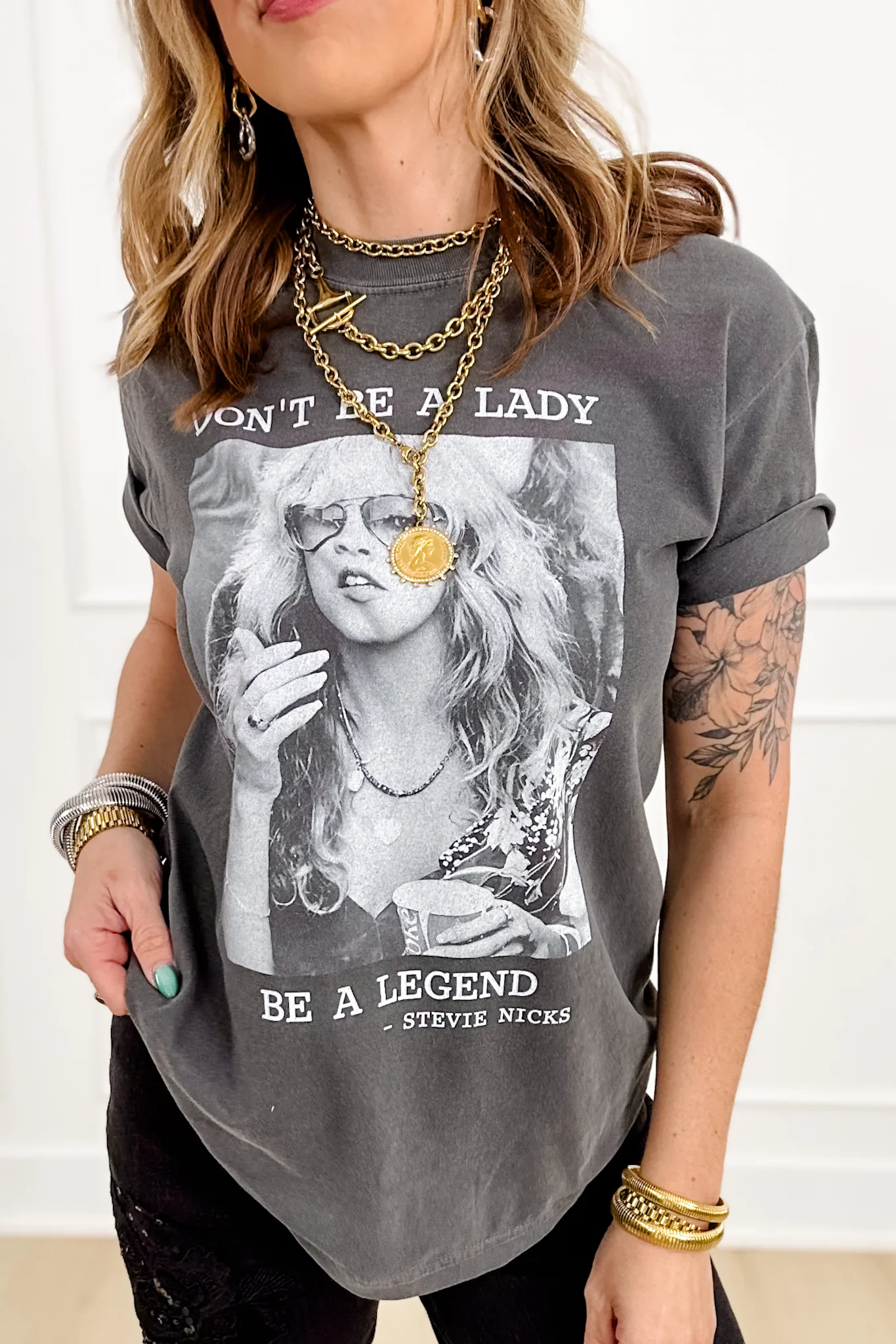 Plus/Reg Short Sleeve "Don't Be a Lady" Graphic Tee - Image 5